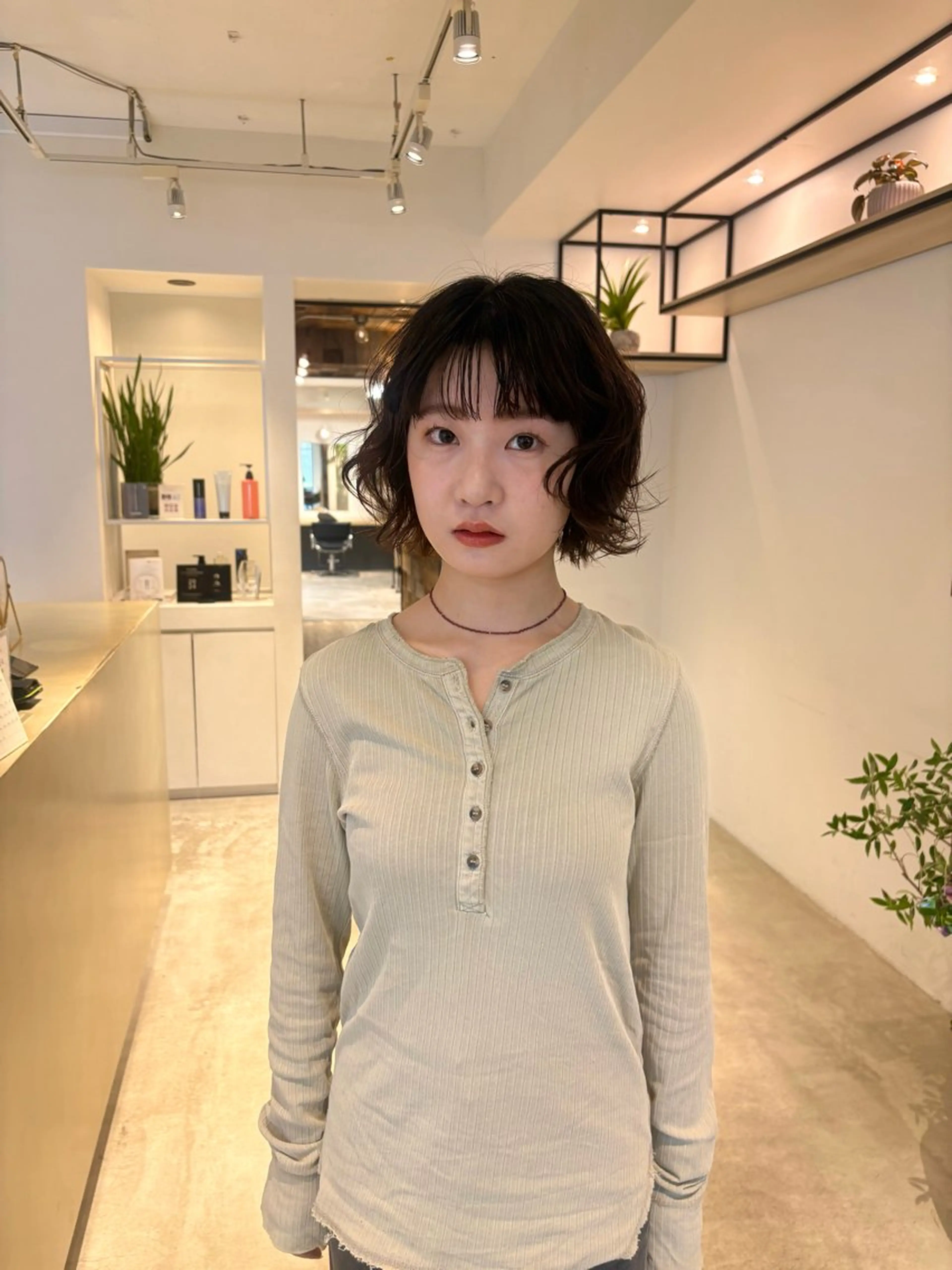 ミディアム パーマ カット パーマ SHEA.aoyama所属・似合わせカット 奥村陽花のヘアスタイル