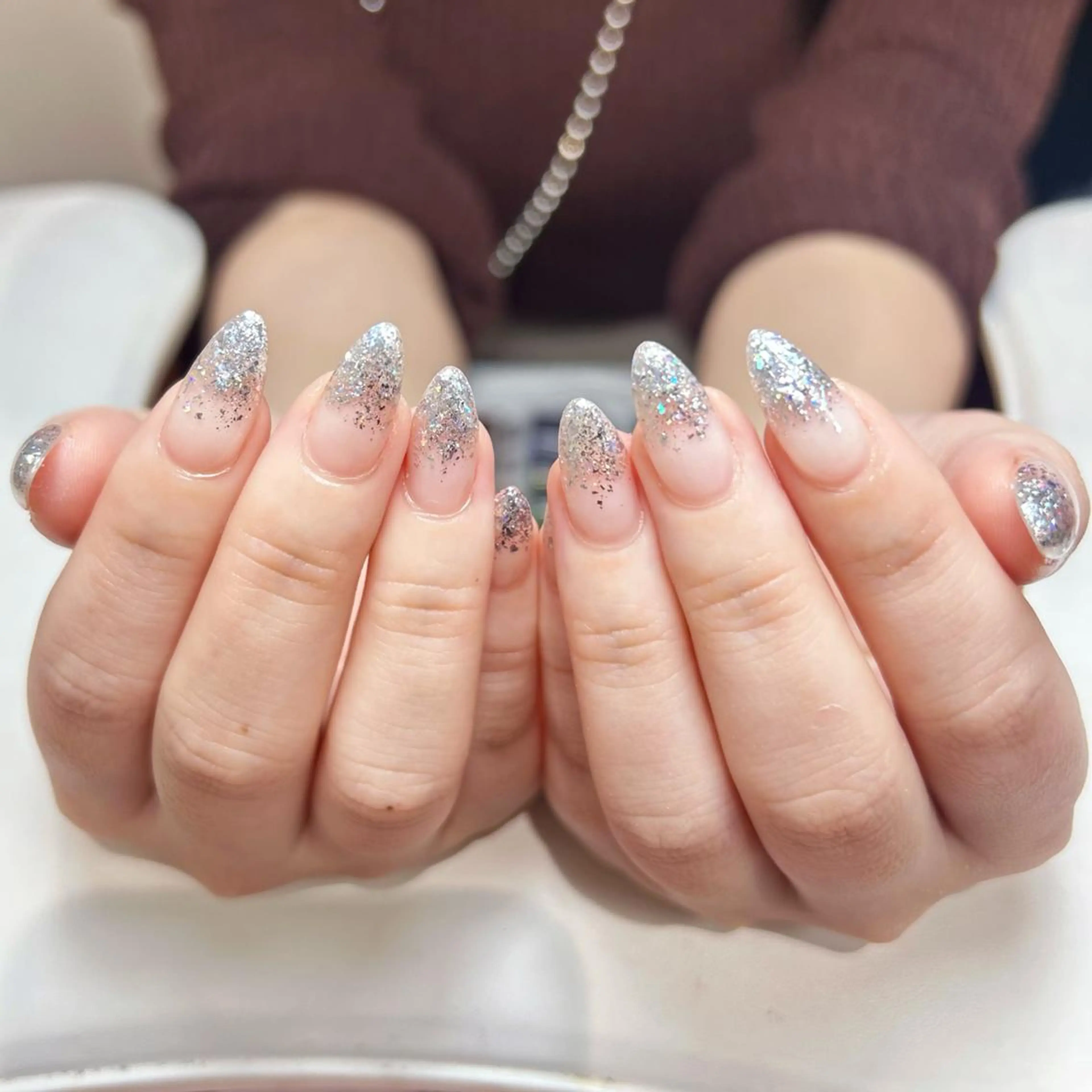 ネイル アートネイル オーロラネイル ガーリー キラキラネイル 韓国ネイル ハンドネイル DIANMOND NAIL🌸のネイルデザイン