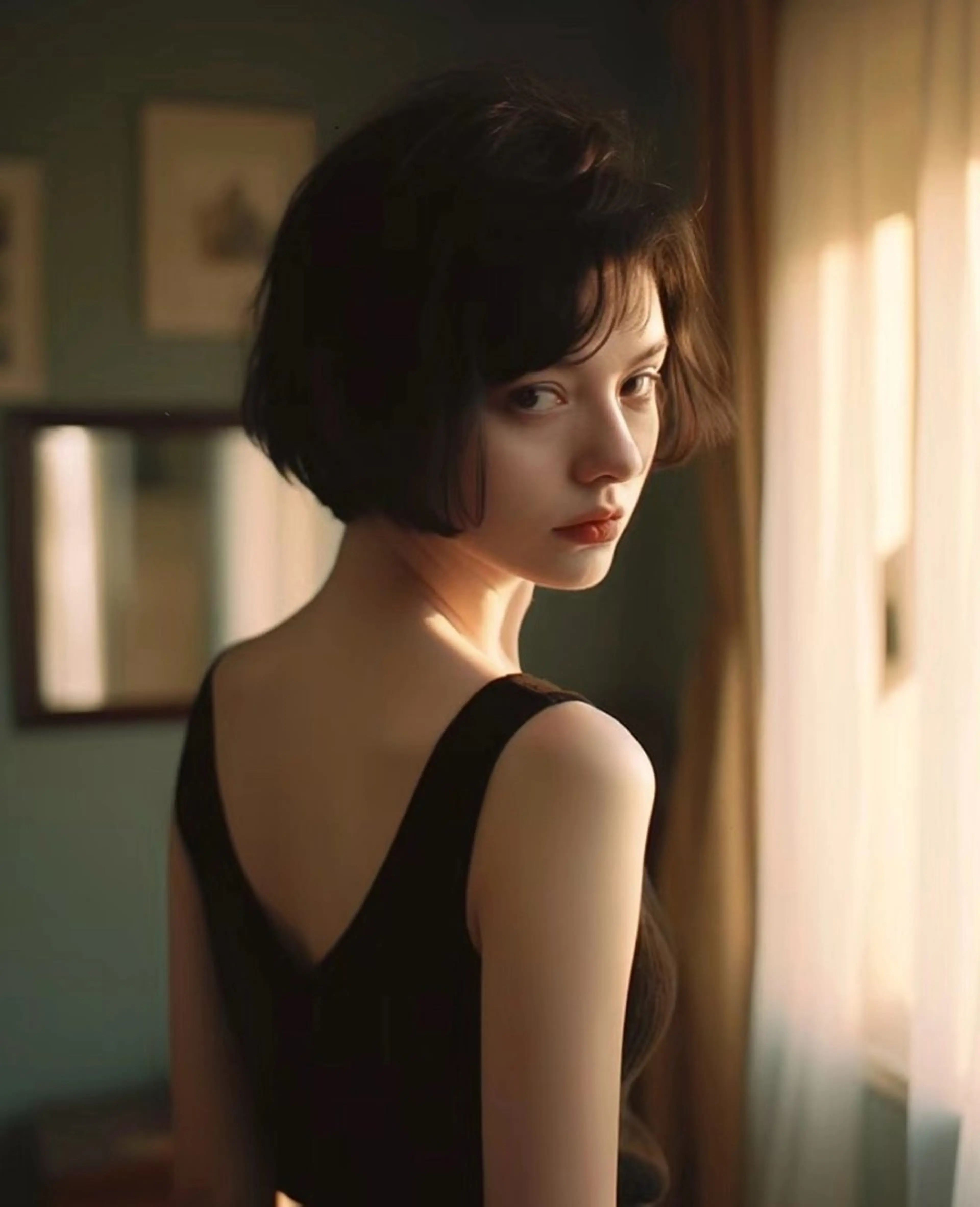 ショート カラー パーマ ニュアンスパーマ カット パーマ トリートメント レイヤー/柔色 カラー/SAkiのヘアスタイル