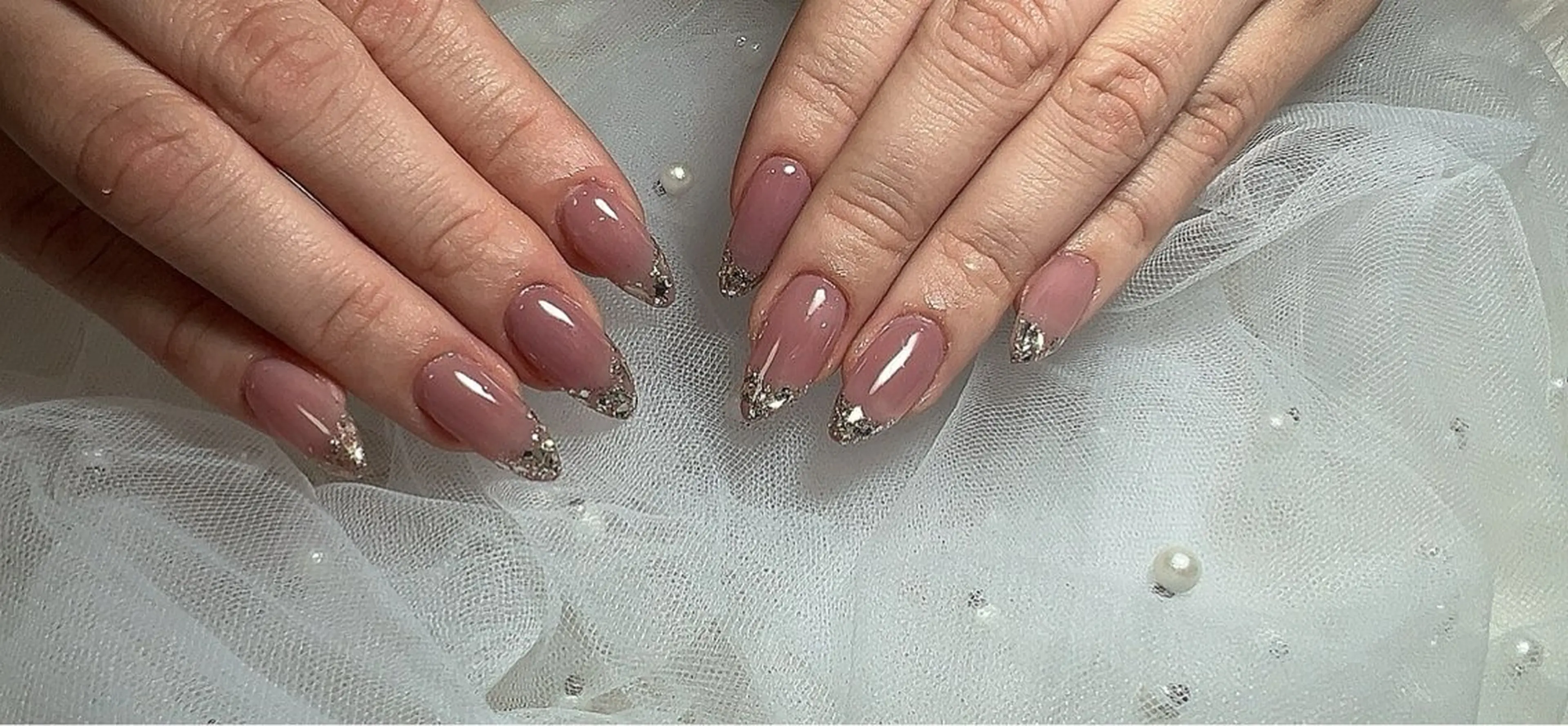 ネイル フレンチネイル ガラスフレンチ Ruana Nailのネイルデザイン