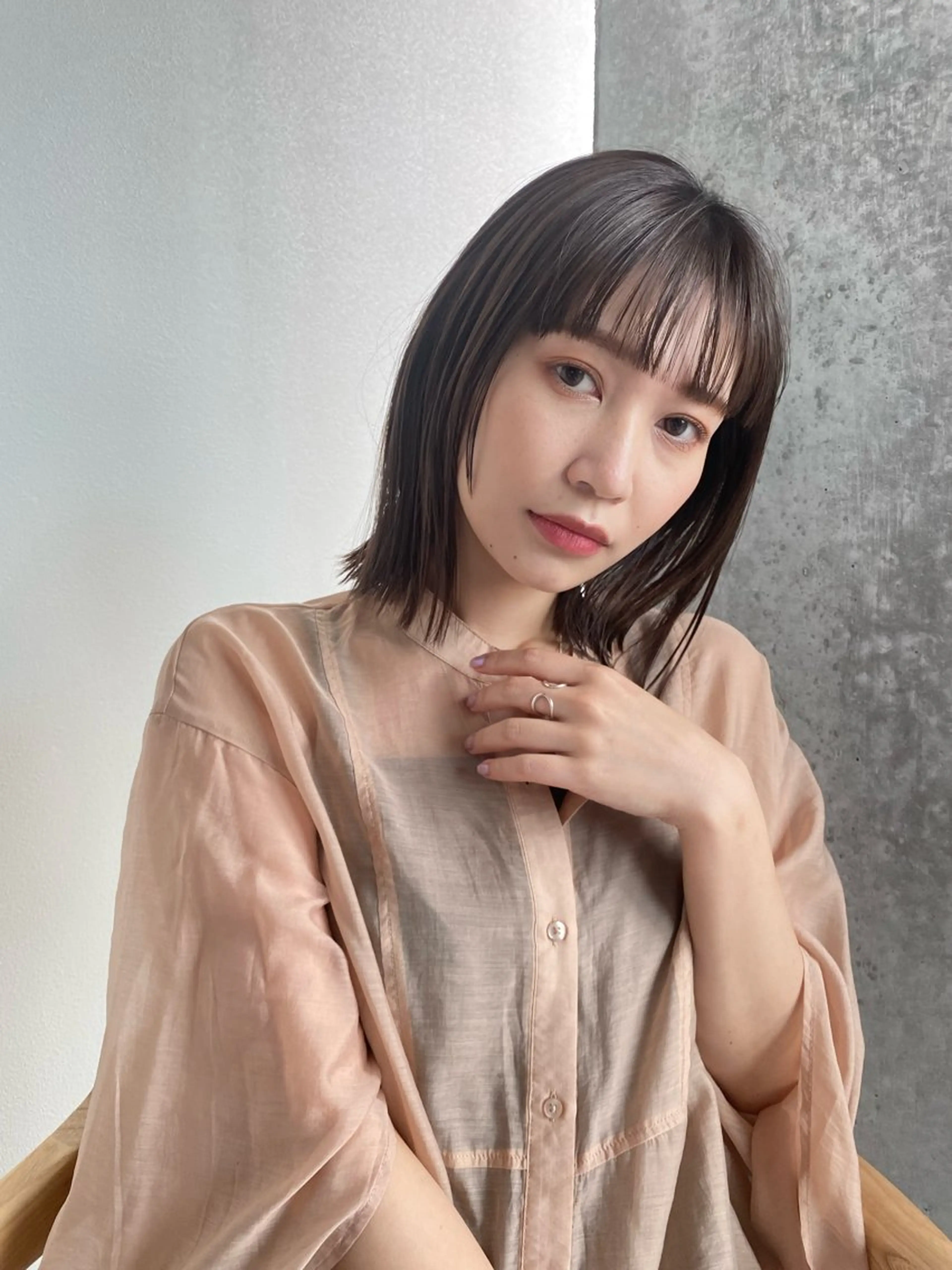 ミディアム カラー imi所属・たなき ゆうかのヘアスタイル