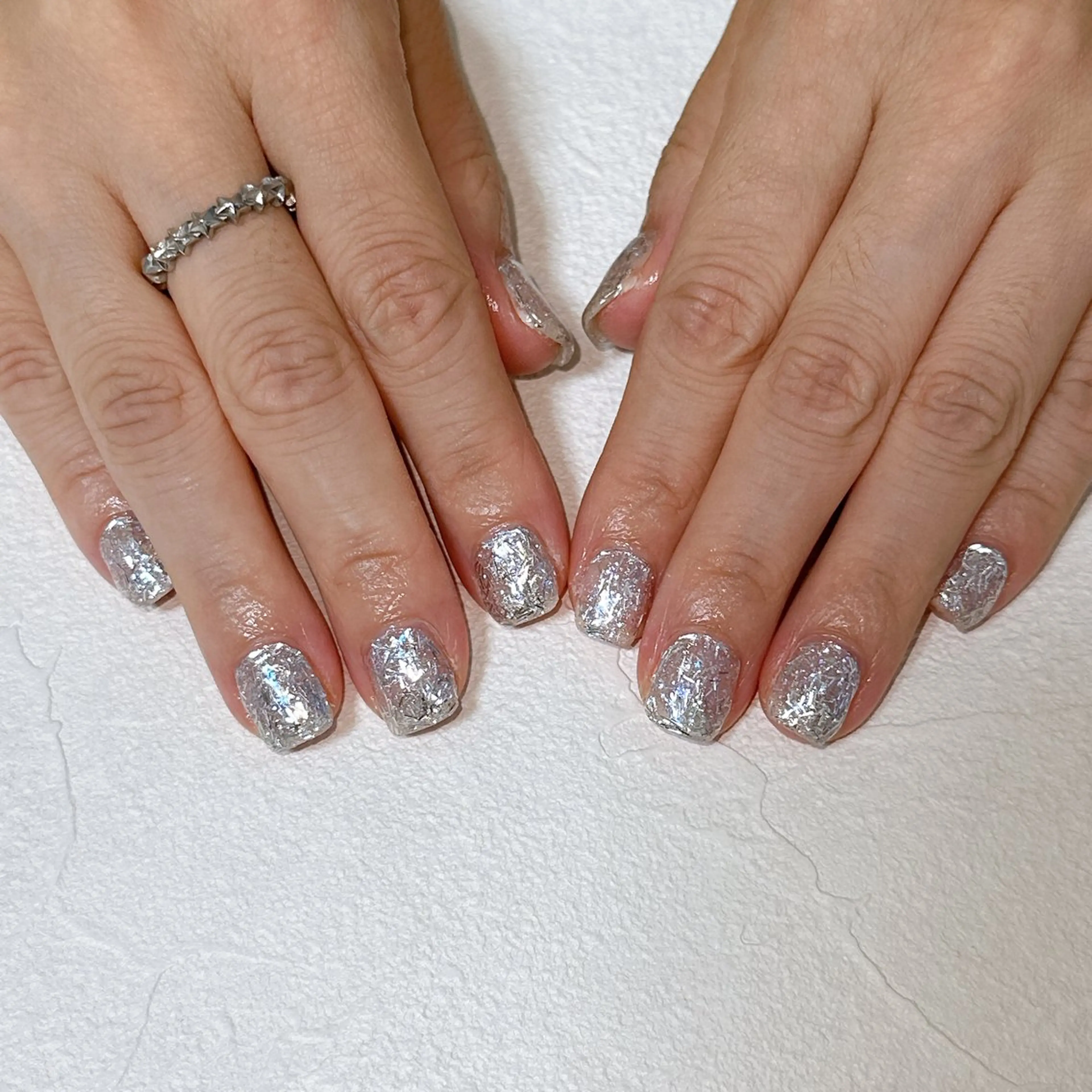 ネイル オーロラネイル フットネイル フレンチネイル ジェルネイル キラキラネイル ハンドネイル Mogu nail 二子玉川のネイルデザイン