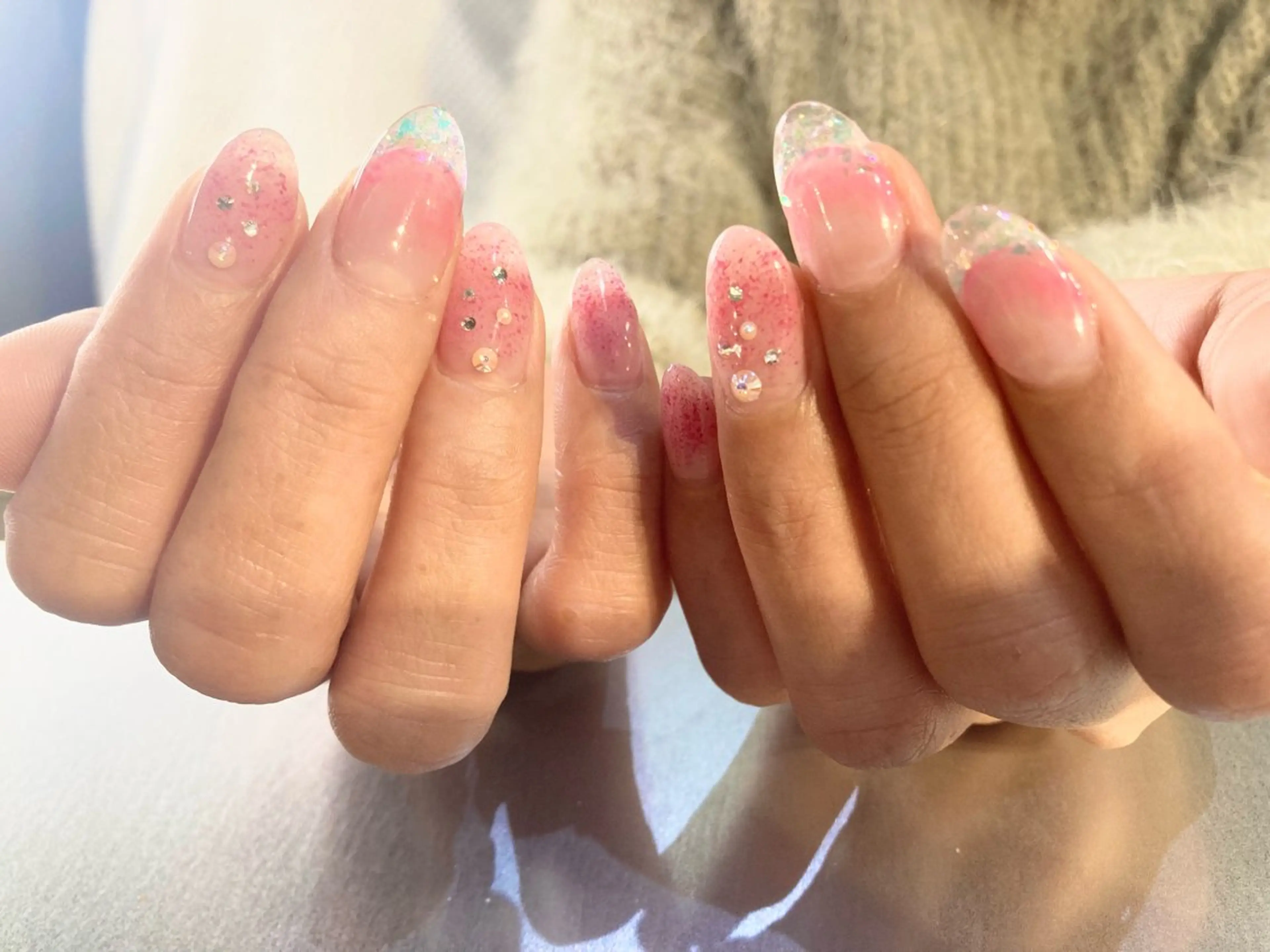 ネイル クリアネイル 長さ出し フレンチネイル ジェルネイル ソフトジェル Solmare 中目黒 mutoのネイルデザイン