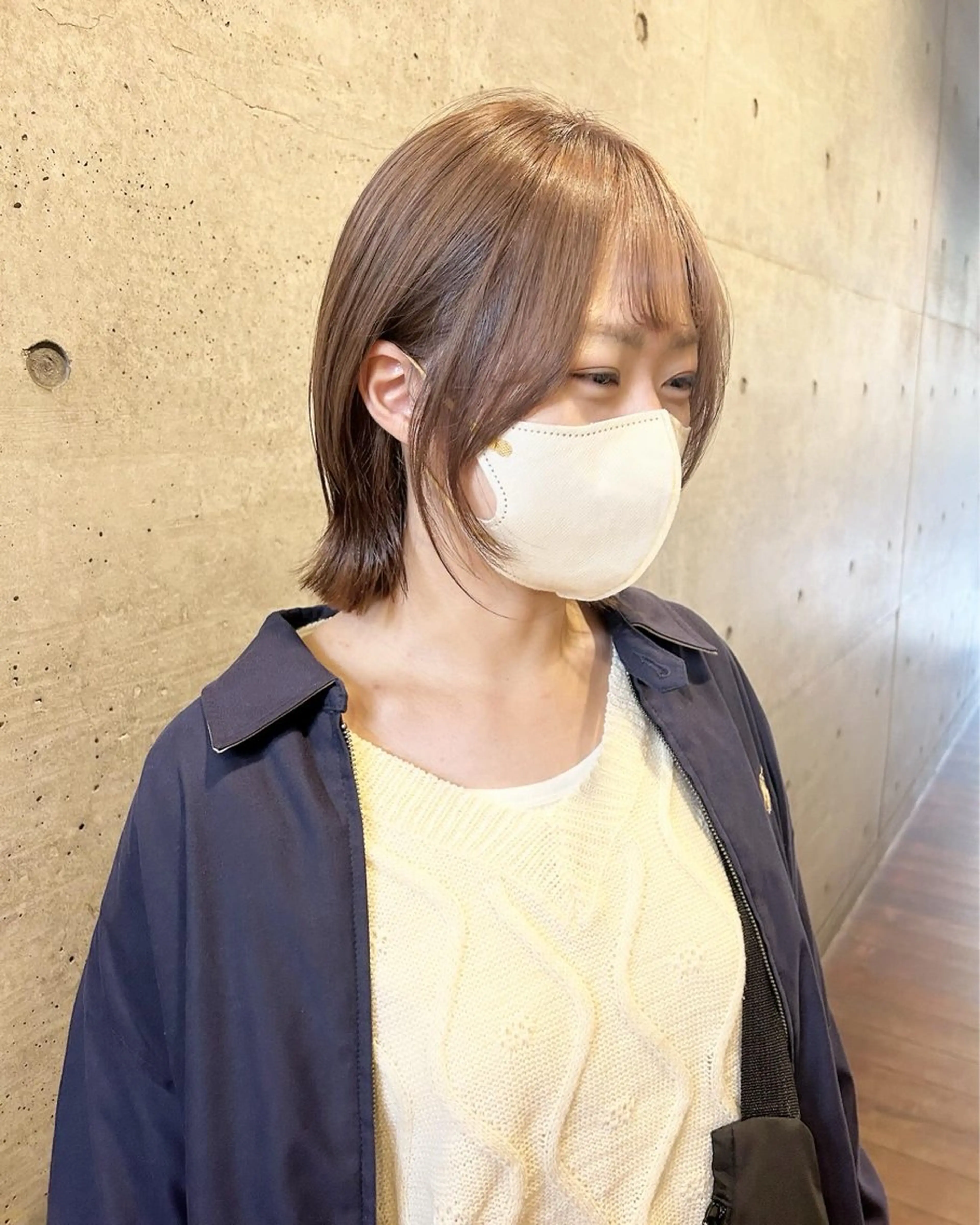 ミディアム カラー ブリーチ カット ヘアカラー トリートメント 後藤紗英/髪質改善 /オリーブベージュのヘアスタイル