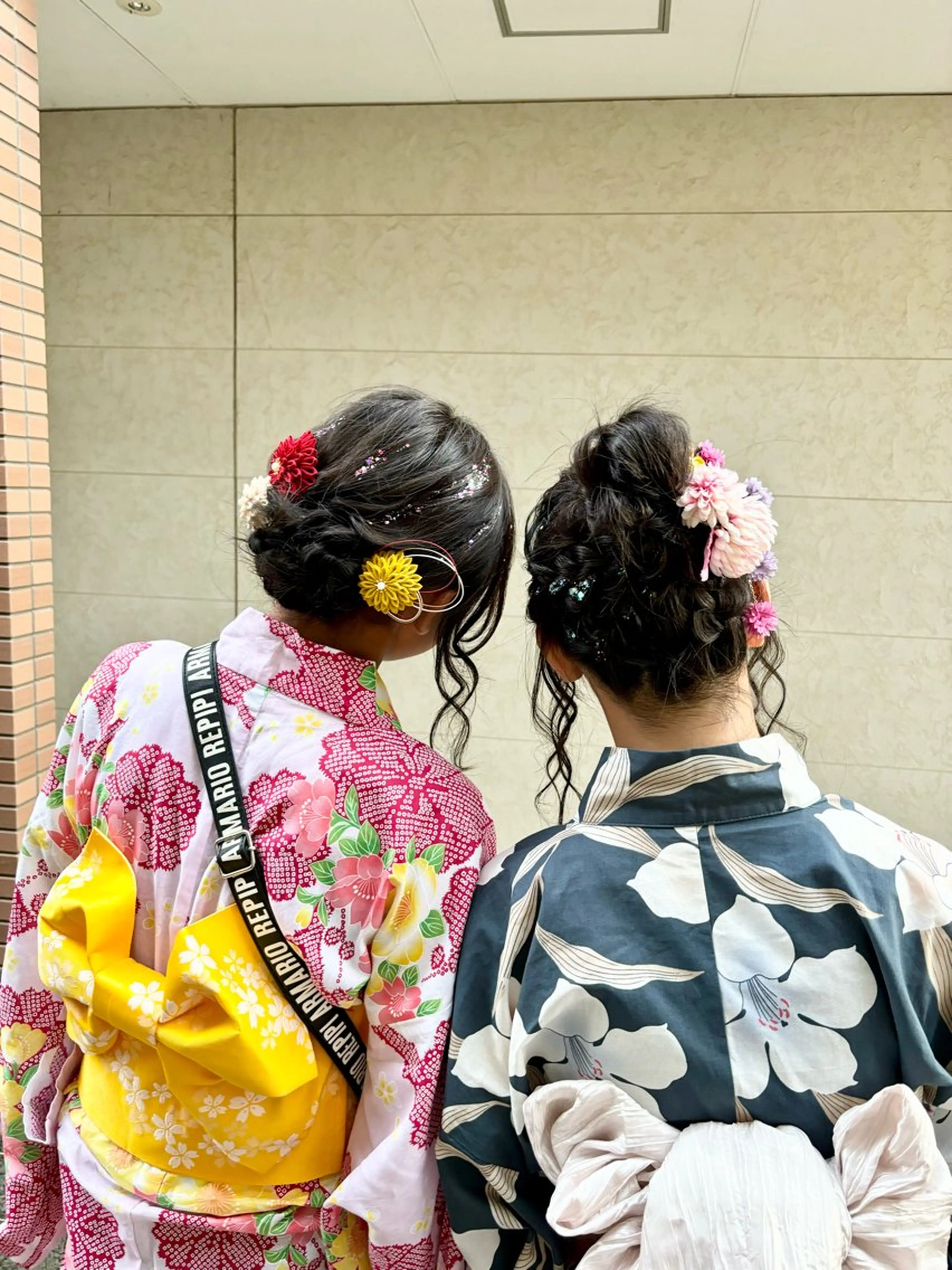 ヘアアレンジ 着付け 艶カラー🩵💛 NANAのヘアスタイル