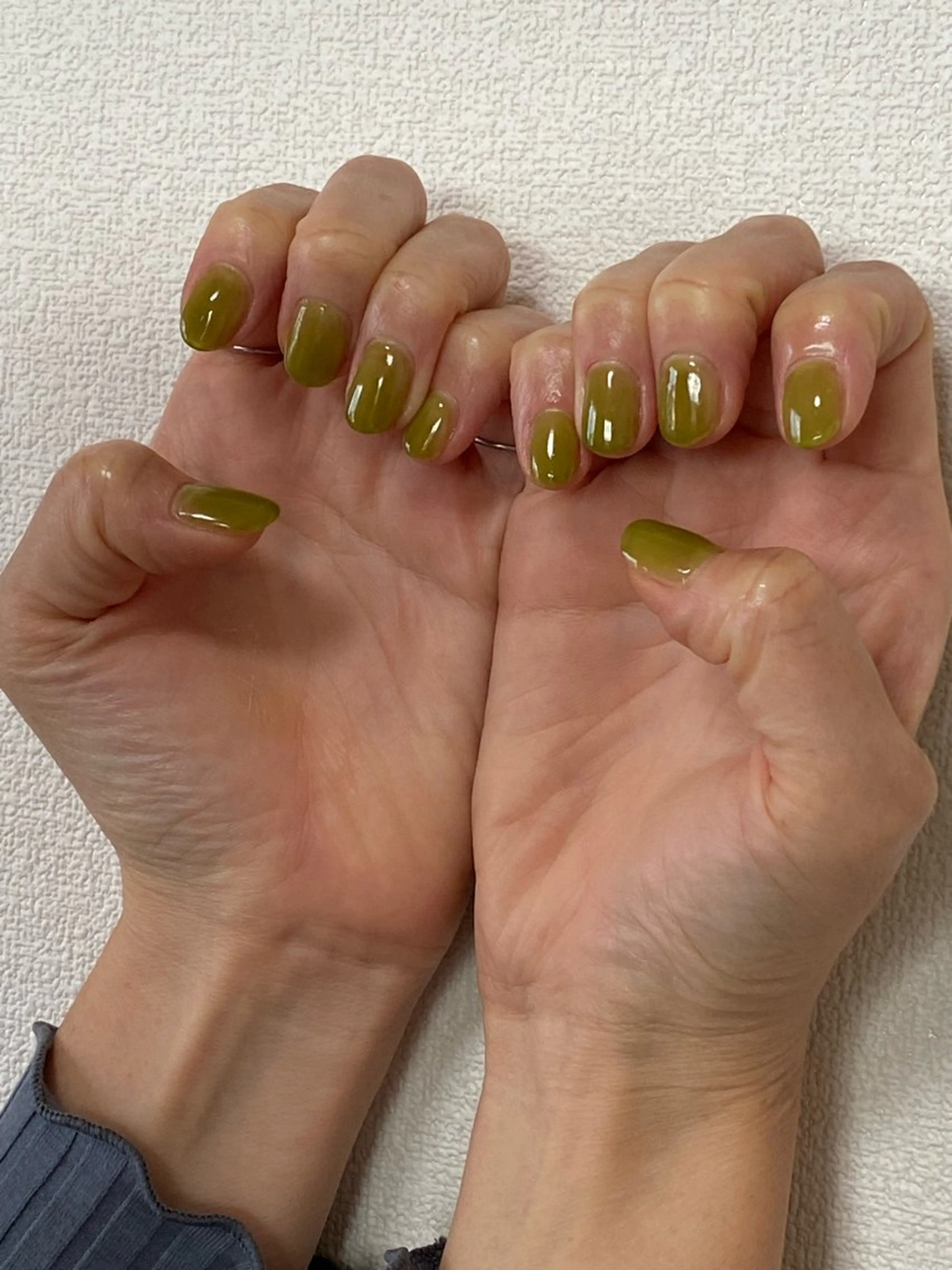 ネイル グリーン ハンドネイル 自宅サロン FeelFreeのネイルデザイン