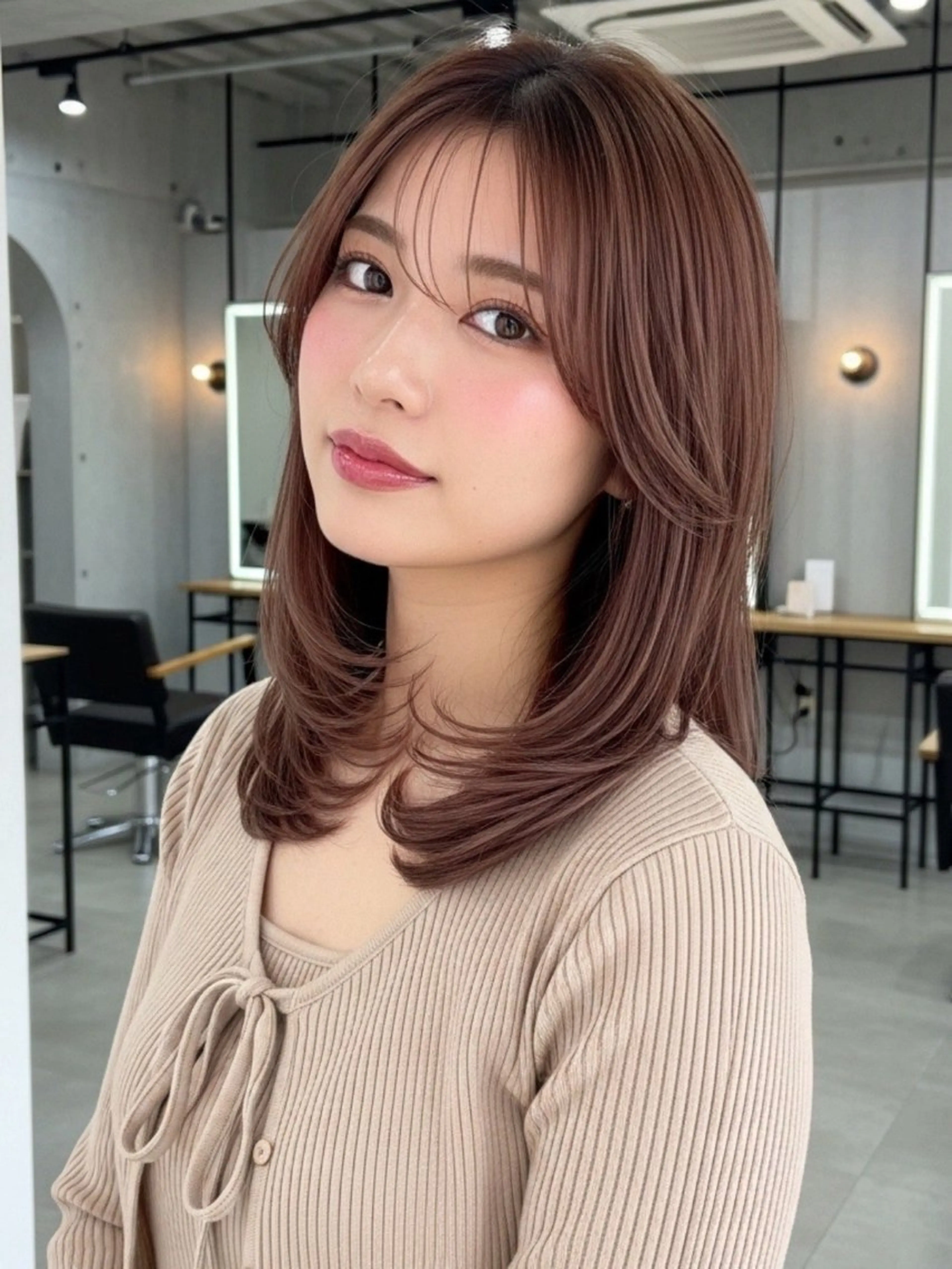 【韓国レイヤーもぱっつりボブもok🌸】カット➕暖色ケアカラー➕うるつやトリートメントの写真