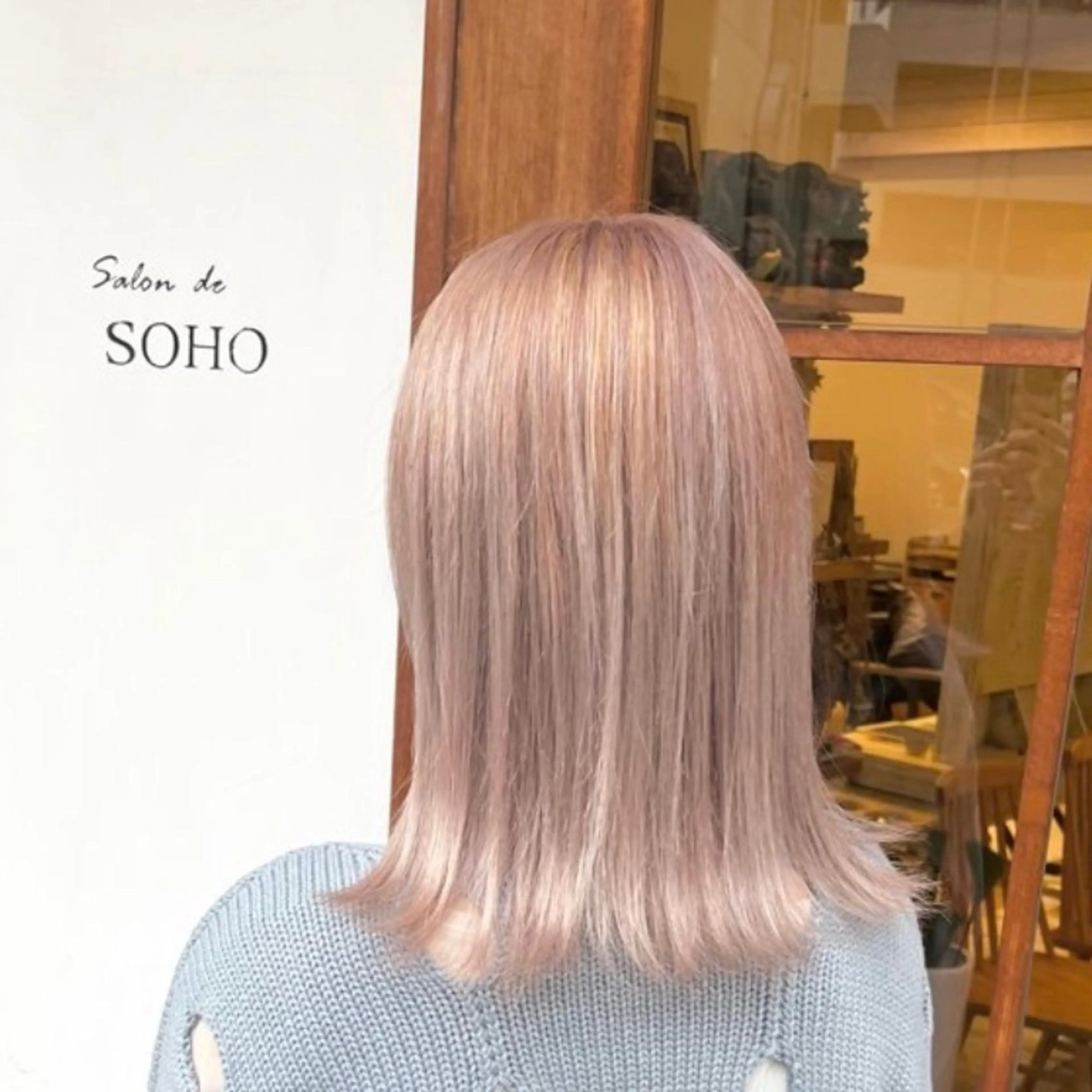 ミディアム カラー ダブルカラー ピンクカラー ヘアカラー さとう ちほみ🐼のヘアスタイル