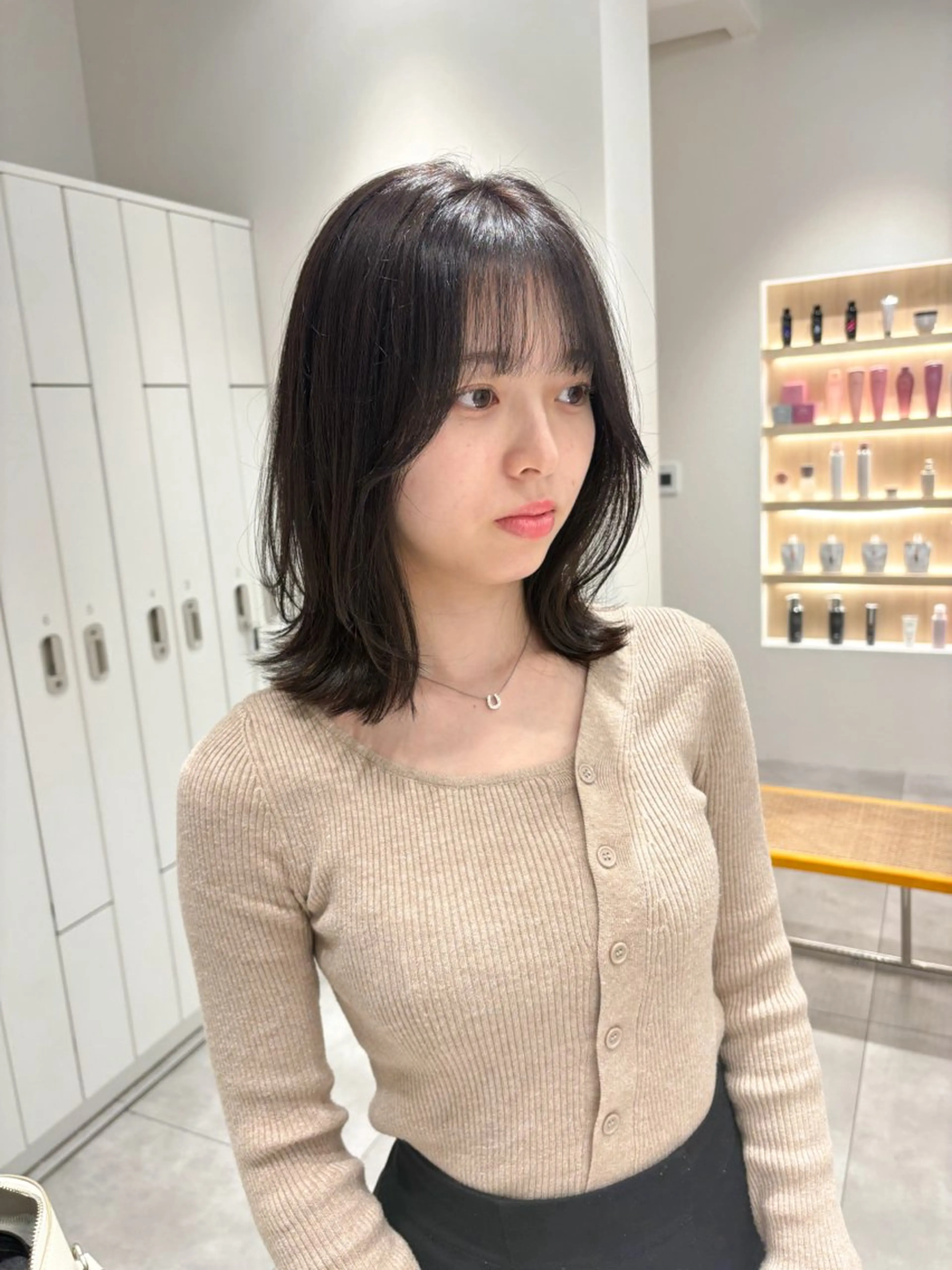 ミディアム カラー ヘアカラー トリートメント Unami 表参道所属・ばんちなつ / ボブ/透明感カラーのヘアスタイル