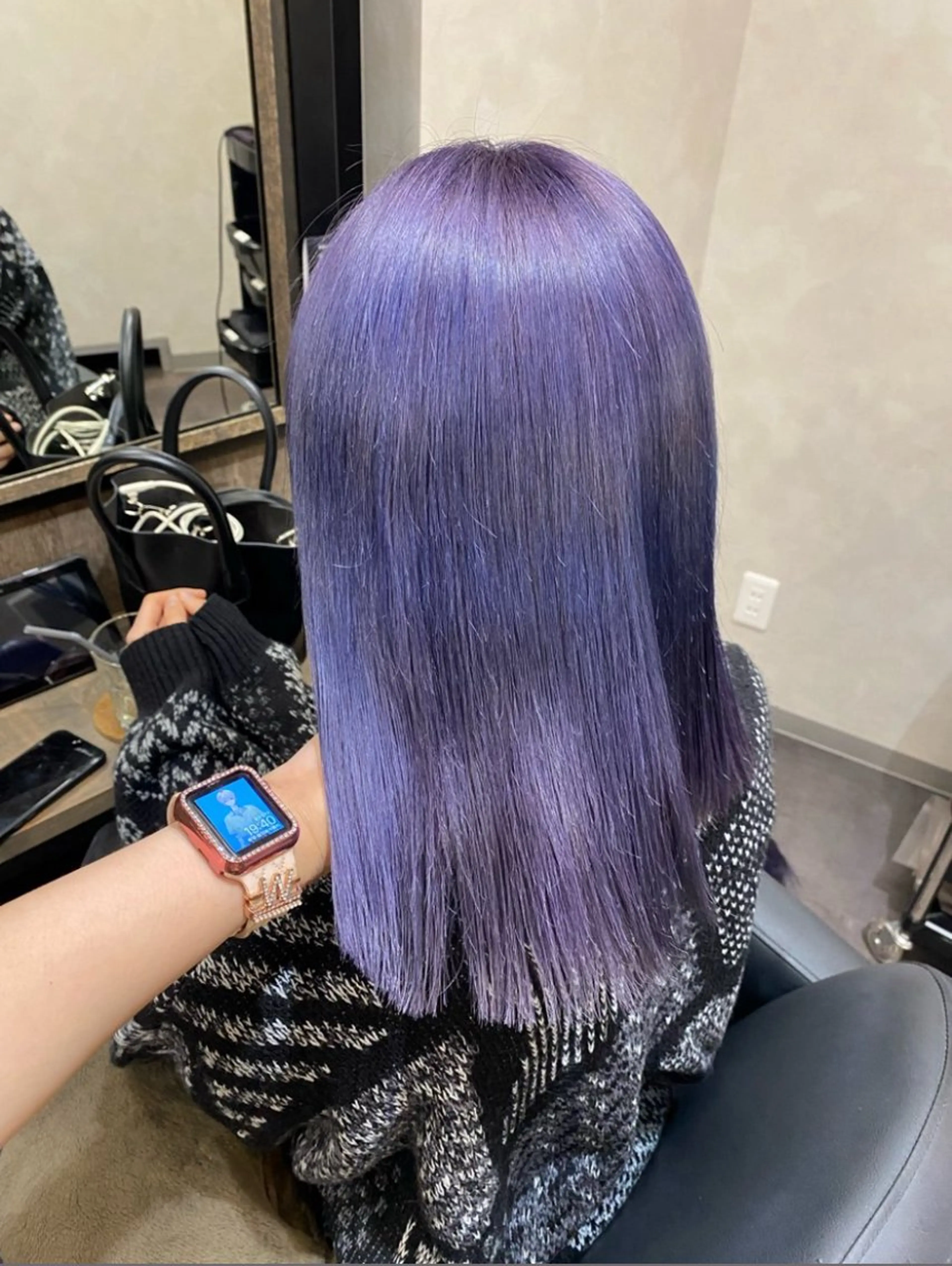 ミディアム ななみ/博多/ ブリーチ/髪質改善のヘアスタイル