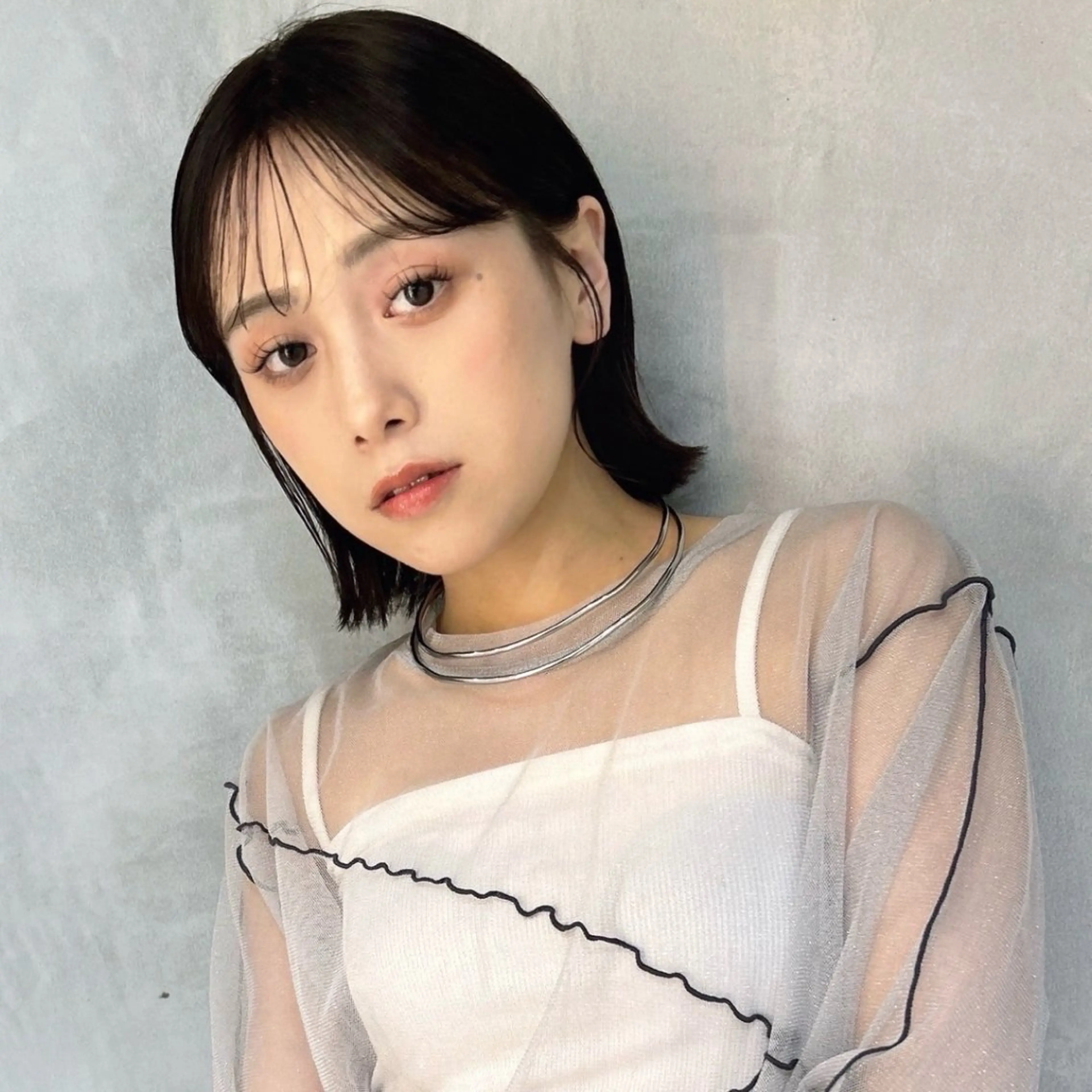 ミディアム カット ヘアカラー トリートメント 艶カラー/ボブ /似合わせ/田口愛那のヘアスタイル