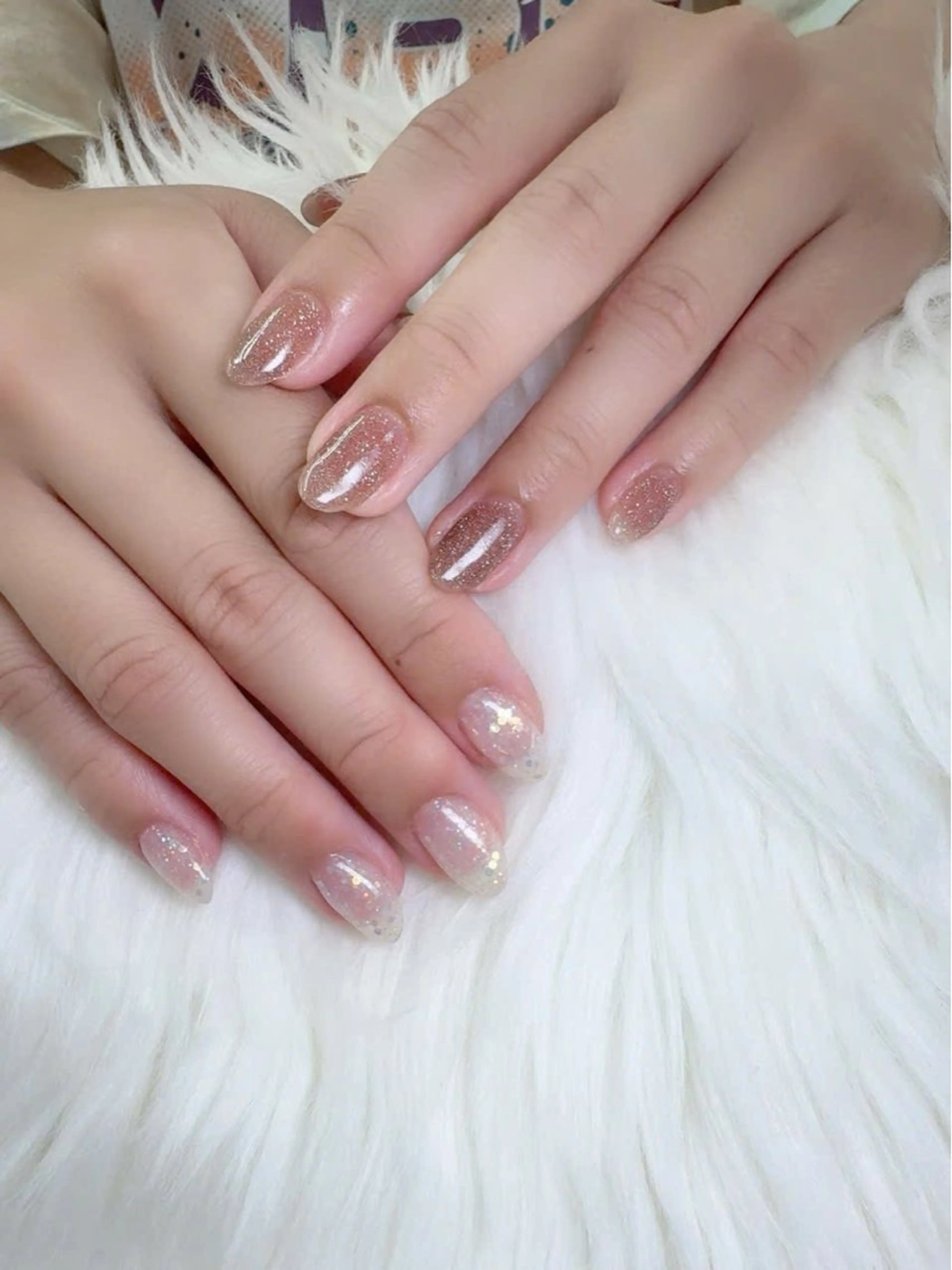 ネイル フレンチネイル グラデーション キラキラネイル 韓国ネイル マグネットネイル フットネイル Hara Nail 【パラジェル使用】のネイルデザイン