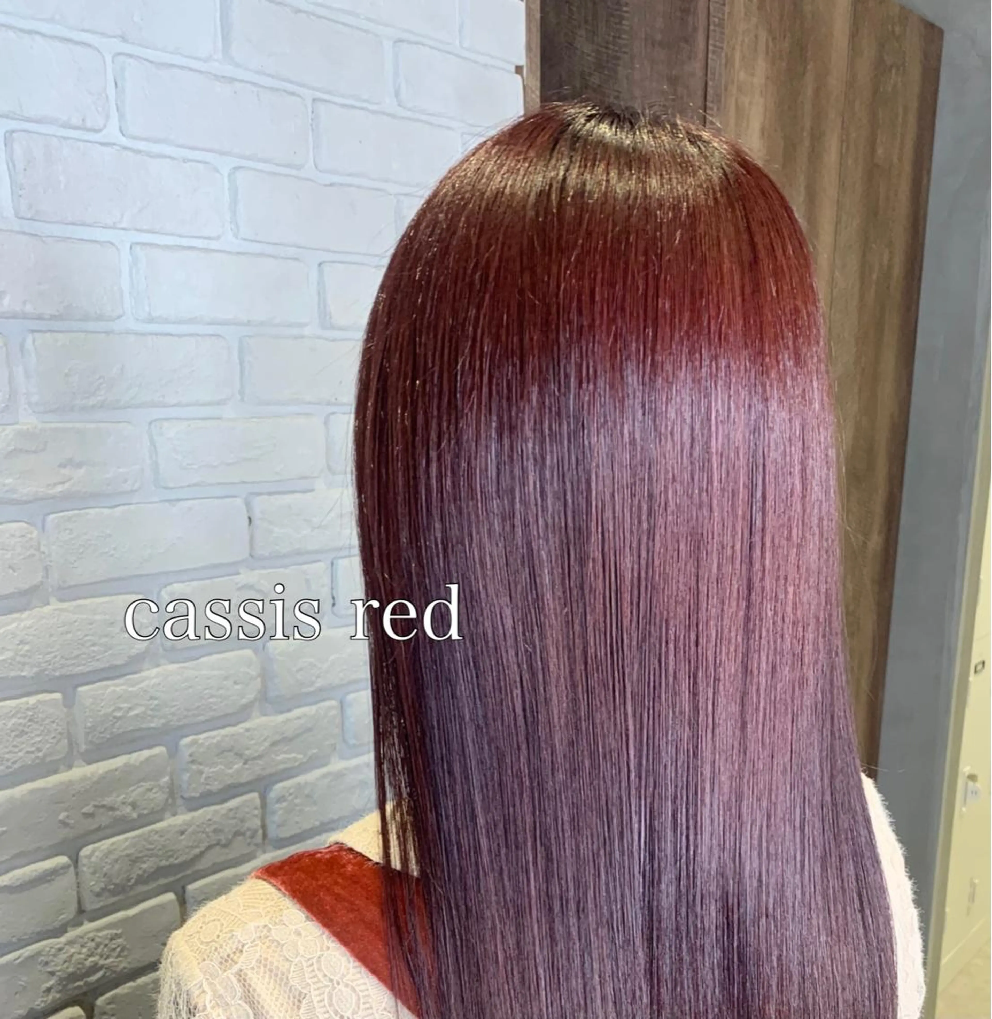 ロング カラー パーマ ヘアアレンジ カシス 髪質改善/縮毛矯正 艶カラー/珠聡のヘアスタイル