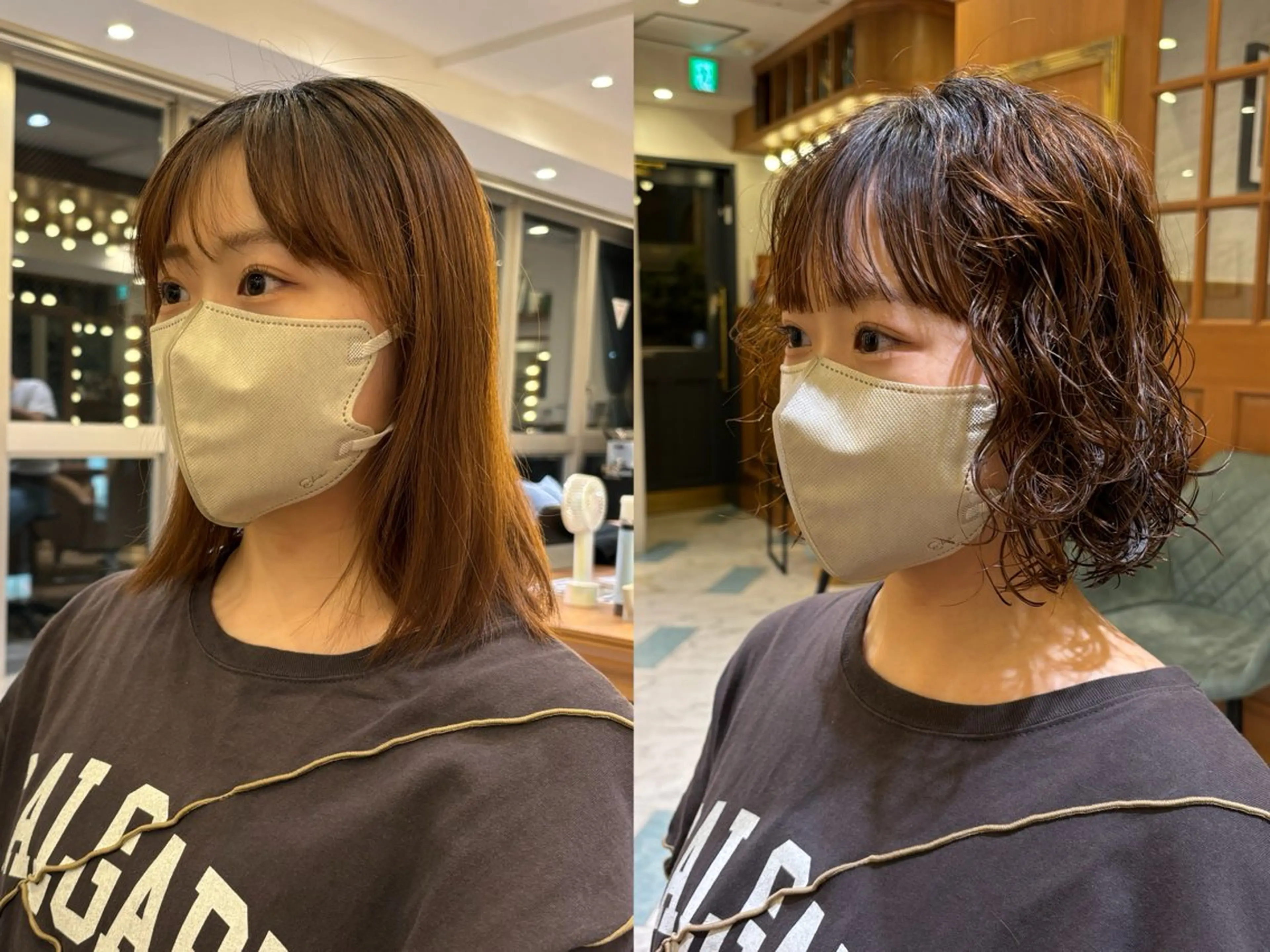 ショート パーマ カット ヘアカラー トリートメント 💖ボブ/髪質改善 顔周りレイヤー/ユイのヘアスタイル