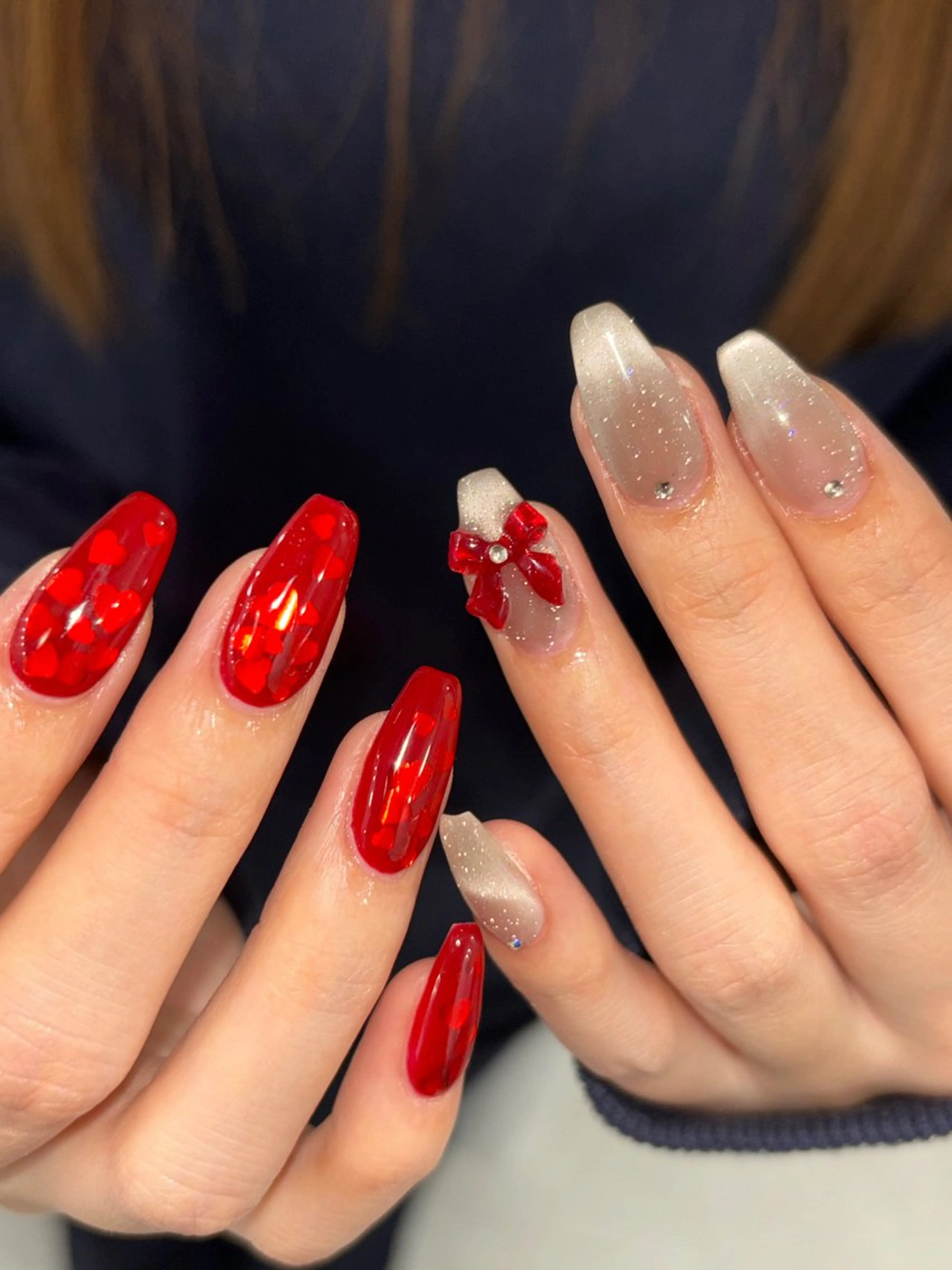 ネイル アートネイル ハート ハンドネイル sio. nail所属・Momono nailのネイルデザイン