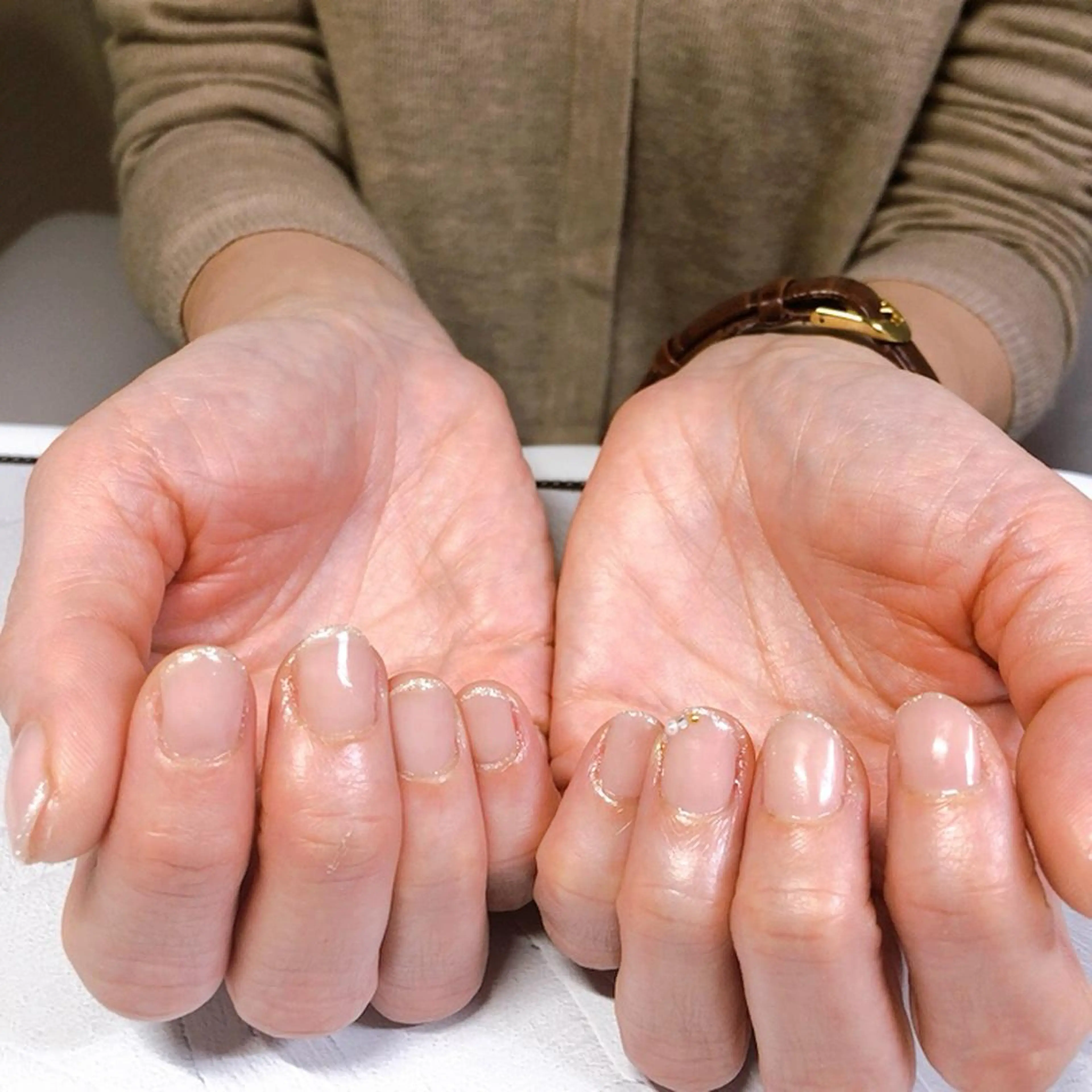 ネイル ラメ(グリッター) ワンカラーネイル 奥園 良恵のネイルデザイン