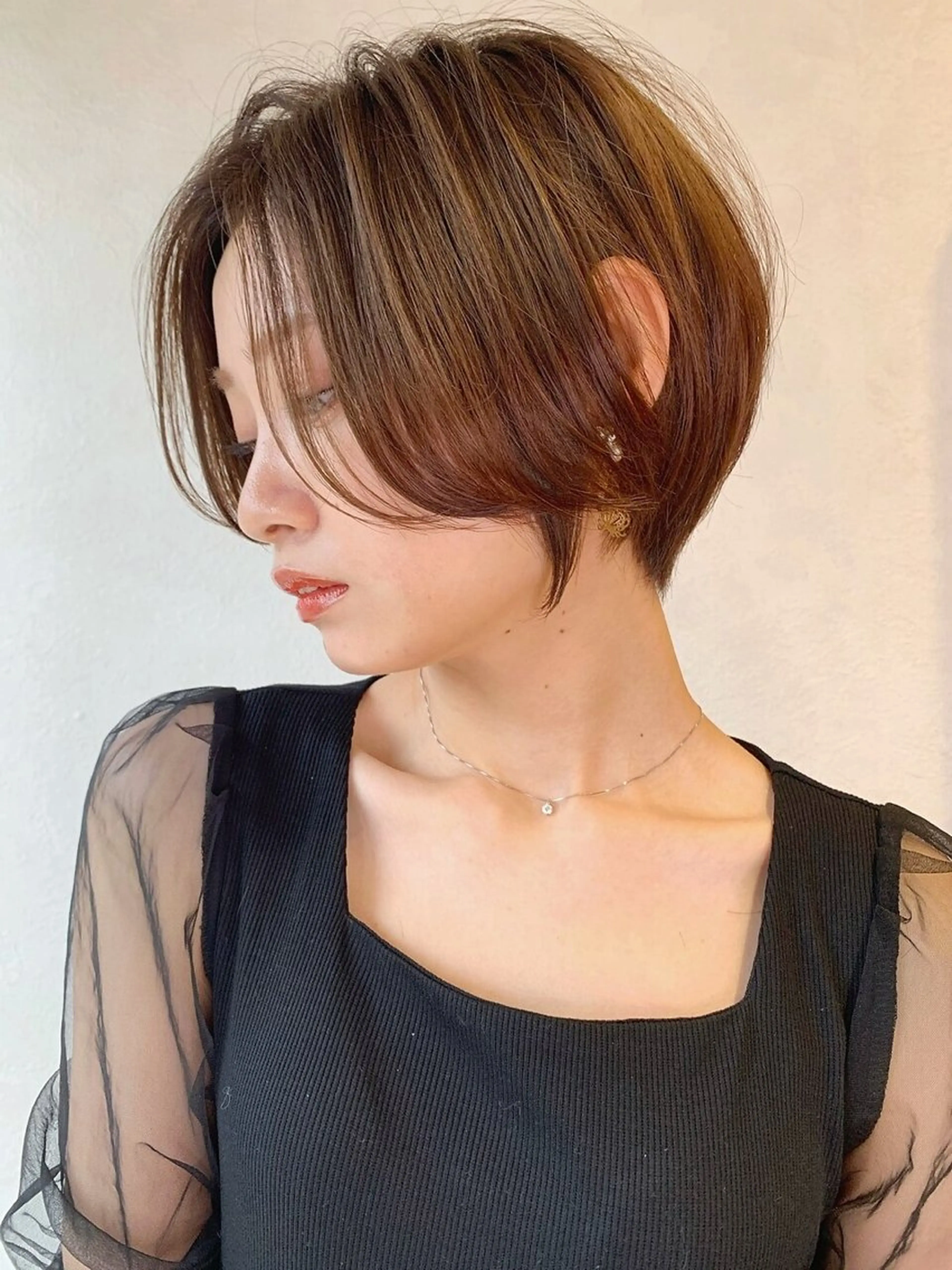 ショート カラー カット ヘアカラー トリートメント Lond Bloom 天神ショート/ボブのヘアスタイル