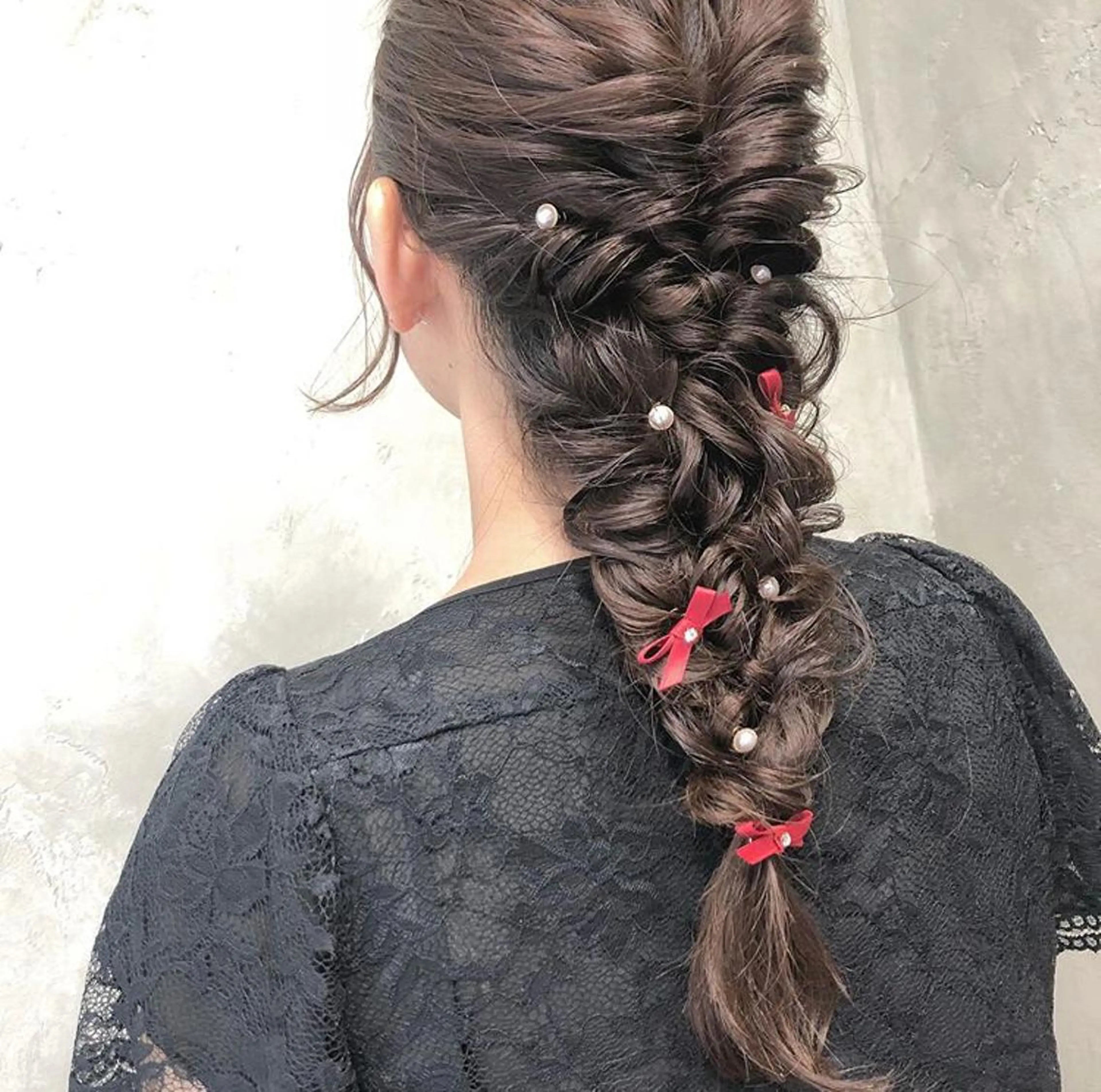 ロング カラー パーマ ヘアアレンジ メンズ 艶ピンク*ヘアセット 🌙shioriのヘアスタイル