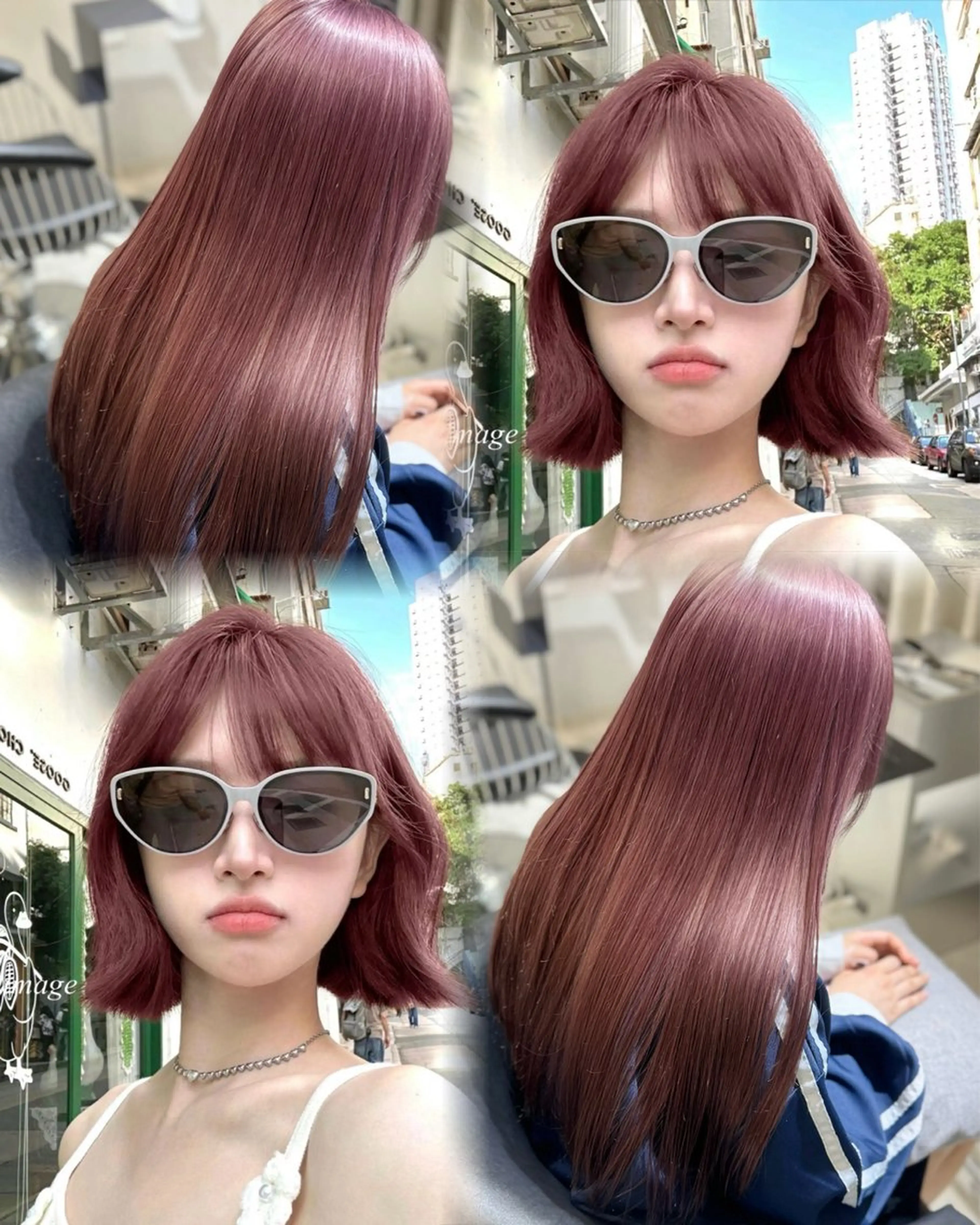 ロング カラー ヘアカラー ハッシュカット レイヤー池袋のヘアスタイル