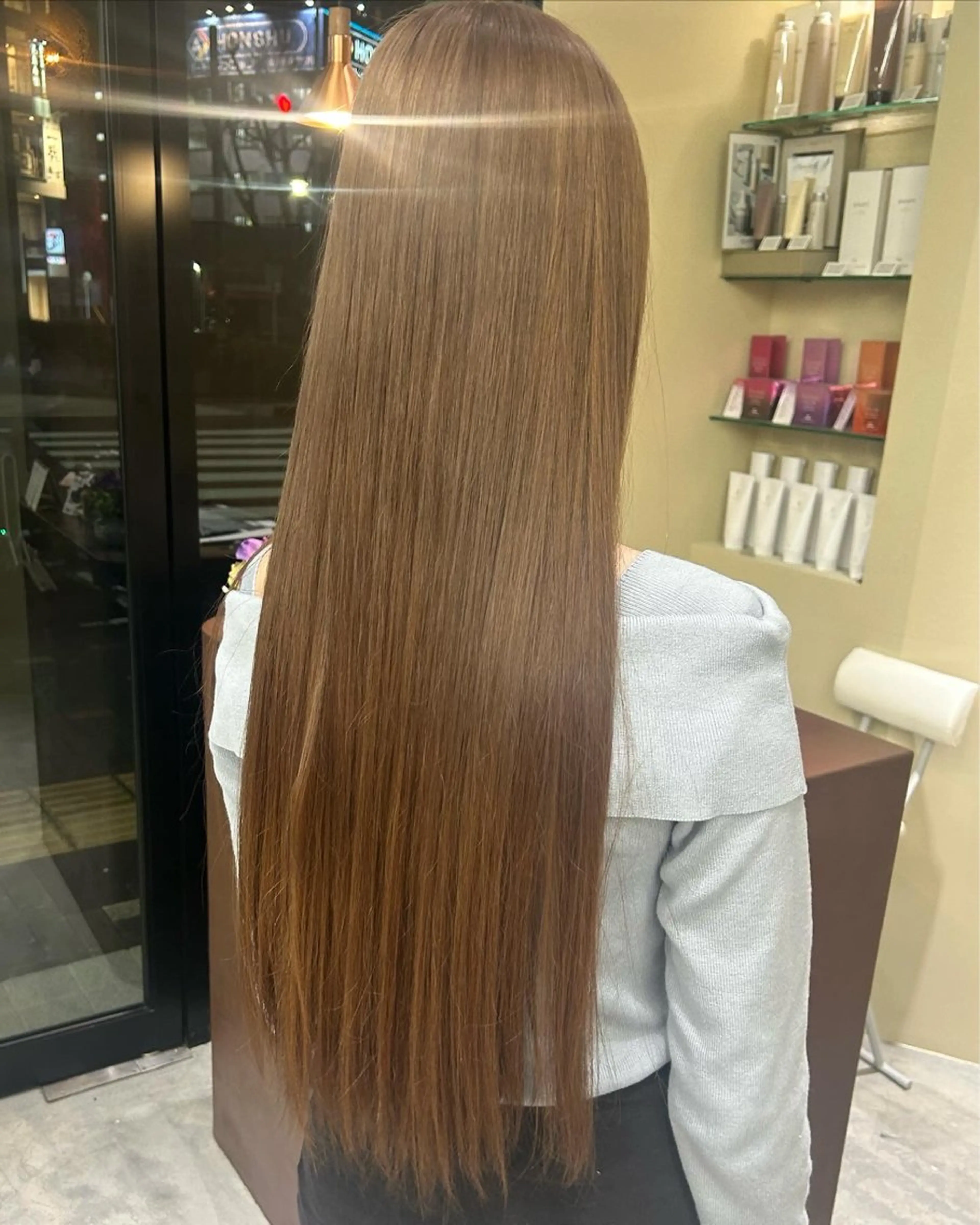 ロング カラー ブリーチ ブラウンカラー 透明感カラー 寺澤 花梨のヘアスタイル