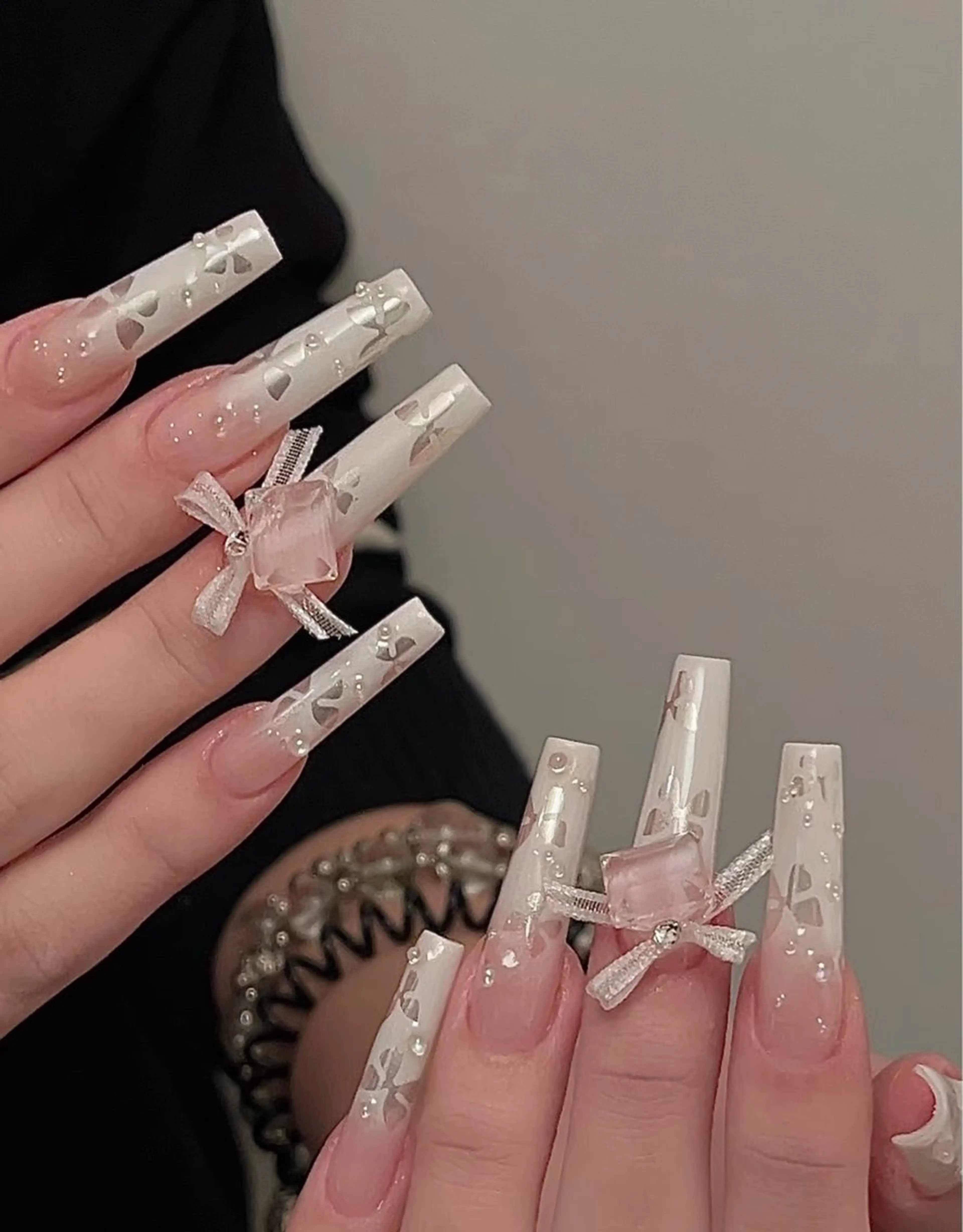 ネイル アートネイル オーロラネイル チークネイル フレンチネイル ガラスフレンチ 🎀🎀YooLi Nail Salonのネイルデザイン