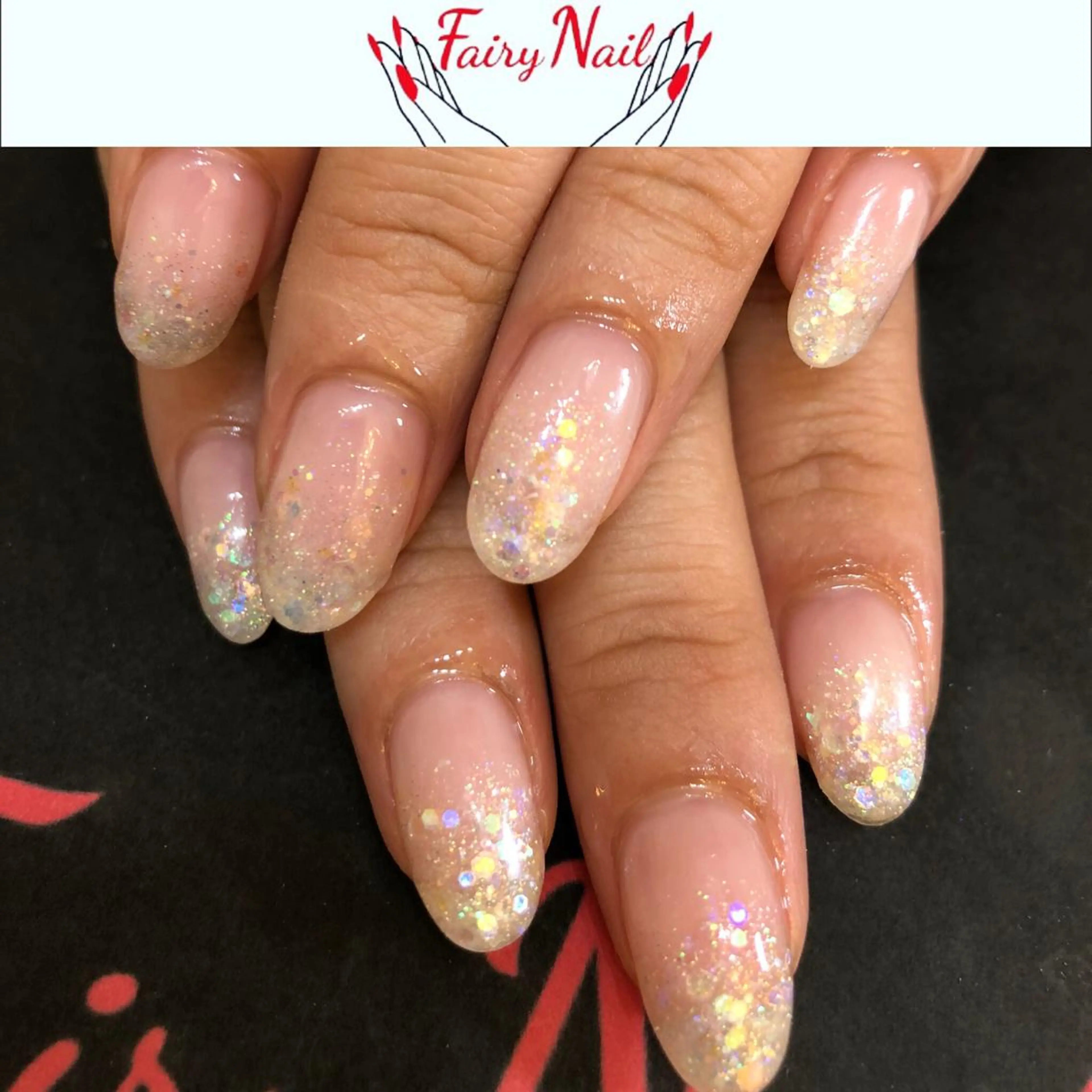 ネイル クリアネイル グラデーション ラメ(グリッター) ラメグラデーション Fairy Nail所属・Fairy nailのネイルデザイン
