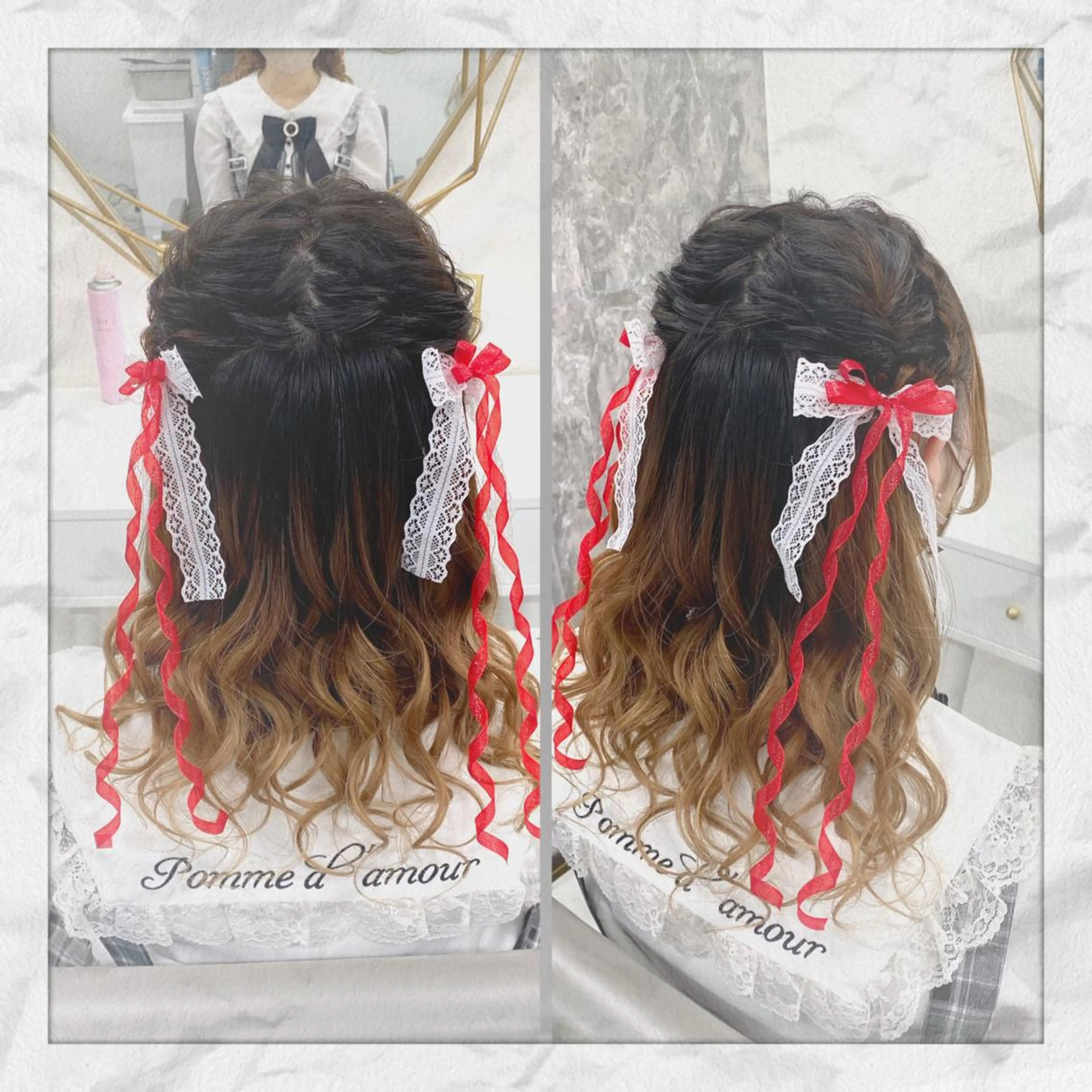 セミロング ヘアアレンジ ヘアセット ヘアセット/着付け 𓇼 松本 夏美𓇼のヘアスタイル