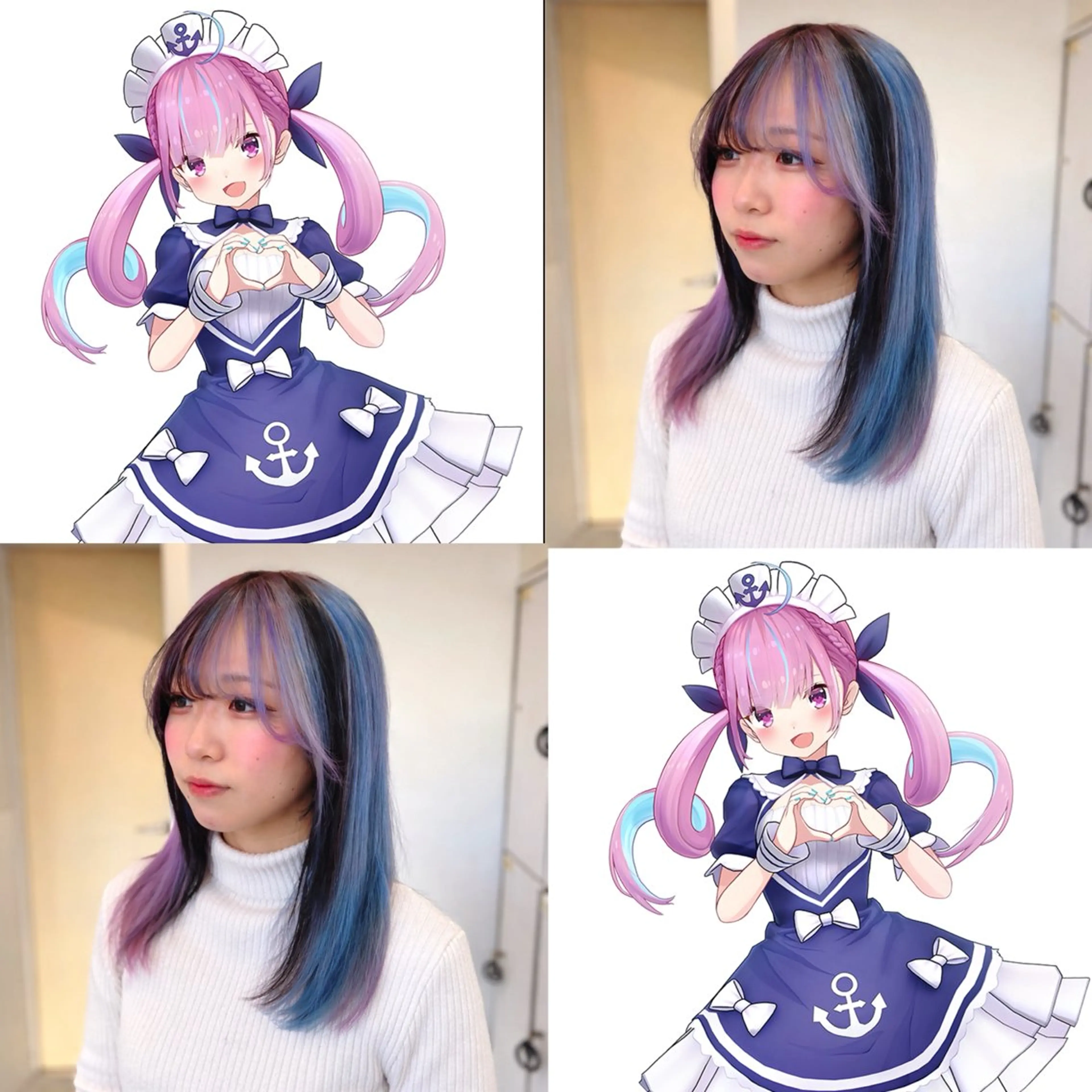 セミロング カラー インナー/2次元/ 推しカラー/しゅうとのヘアスタイル