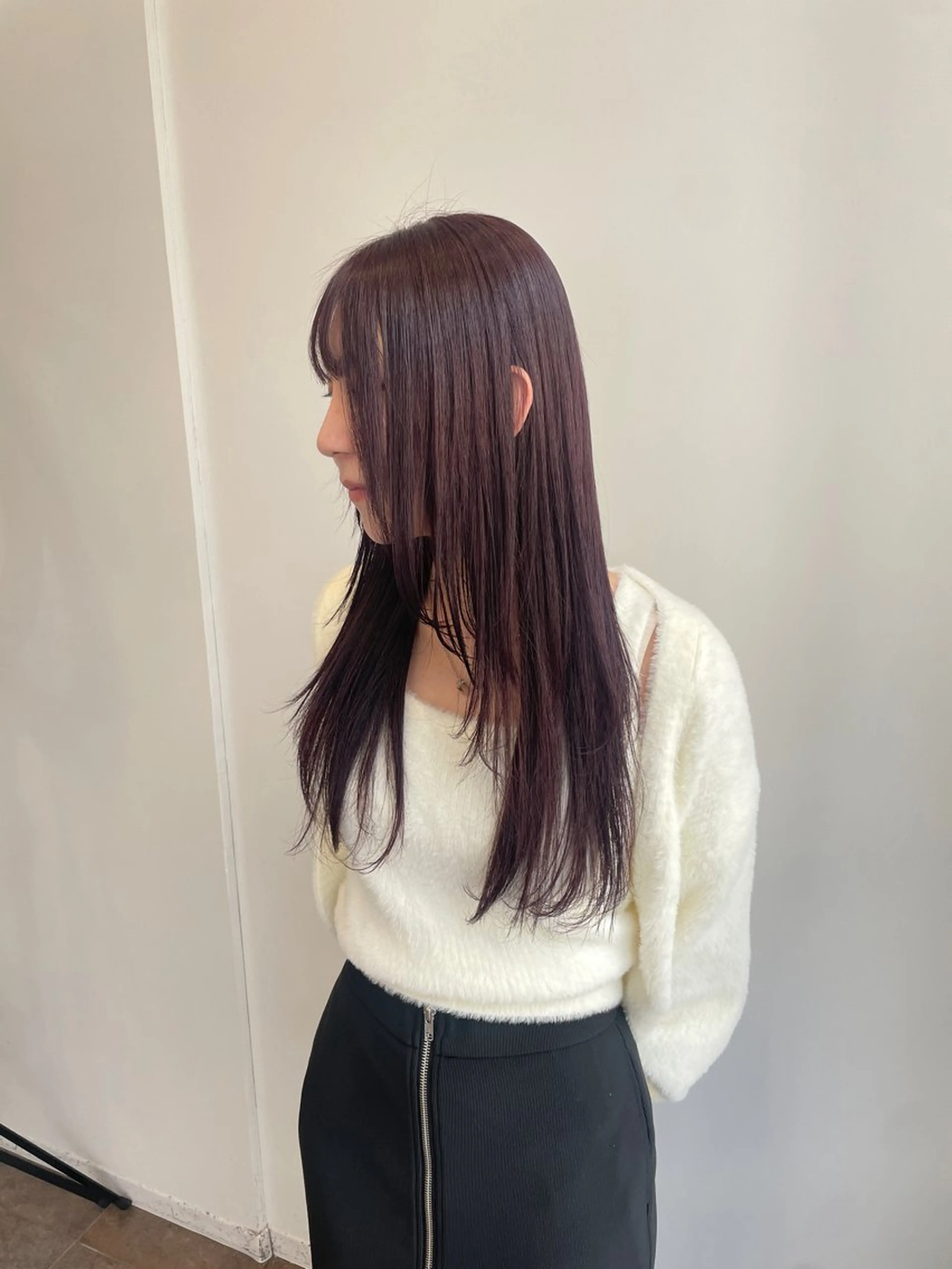 ロング カラー ブラウンカラー レッドカラー レッドブラウン キルンサンピアン所属・ナチュラルカラー 児玉優香のヘアスタイル