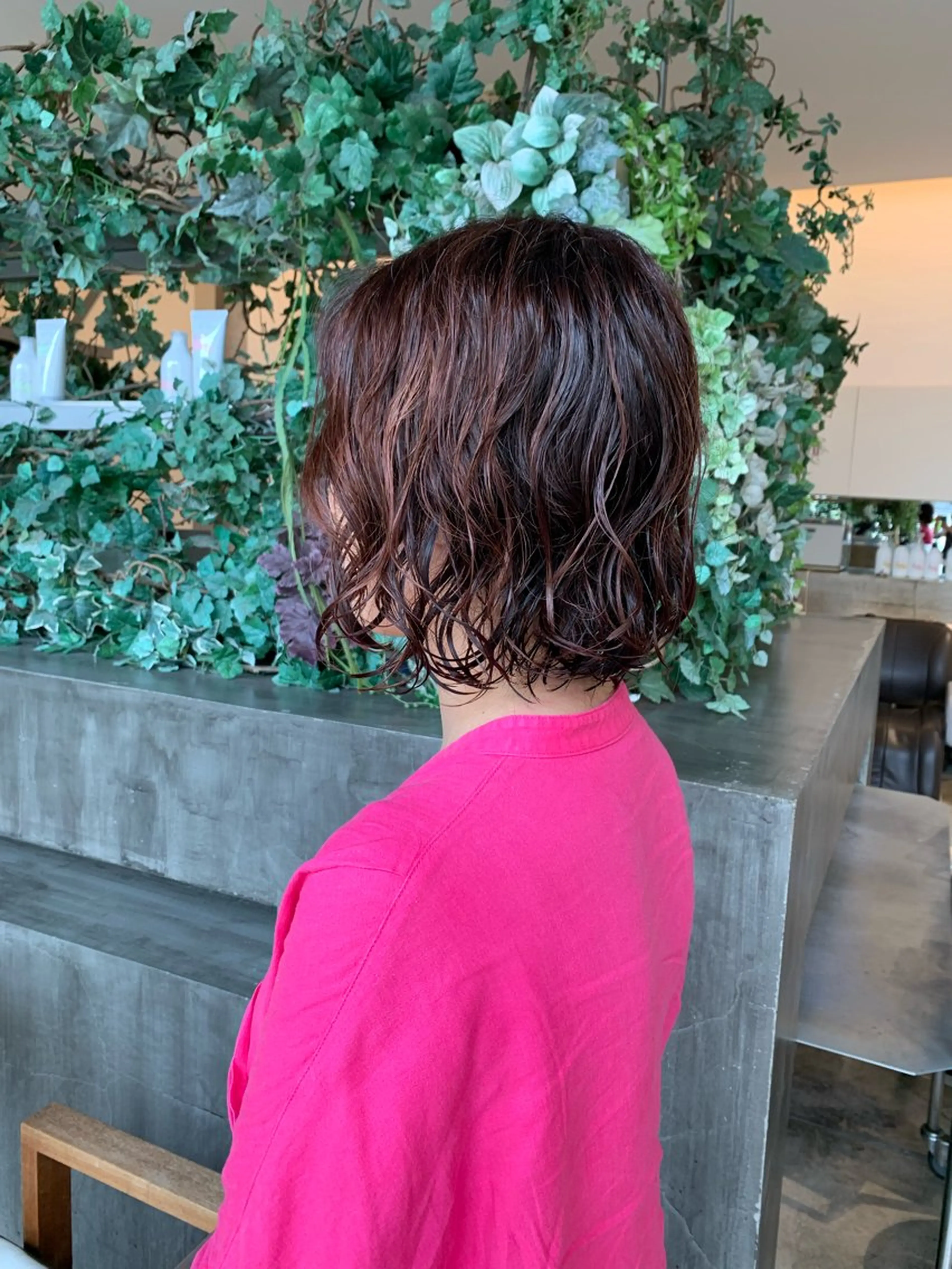 ミディアム カット パーマ トリートメント 田中 亜沙美のヘアスタイル