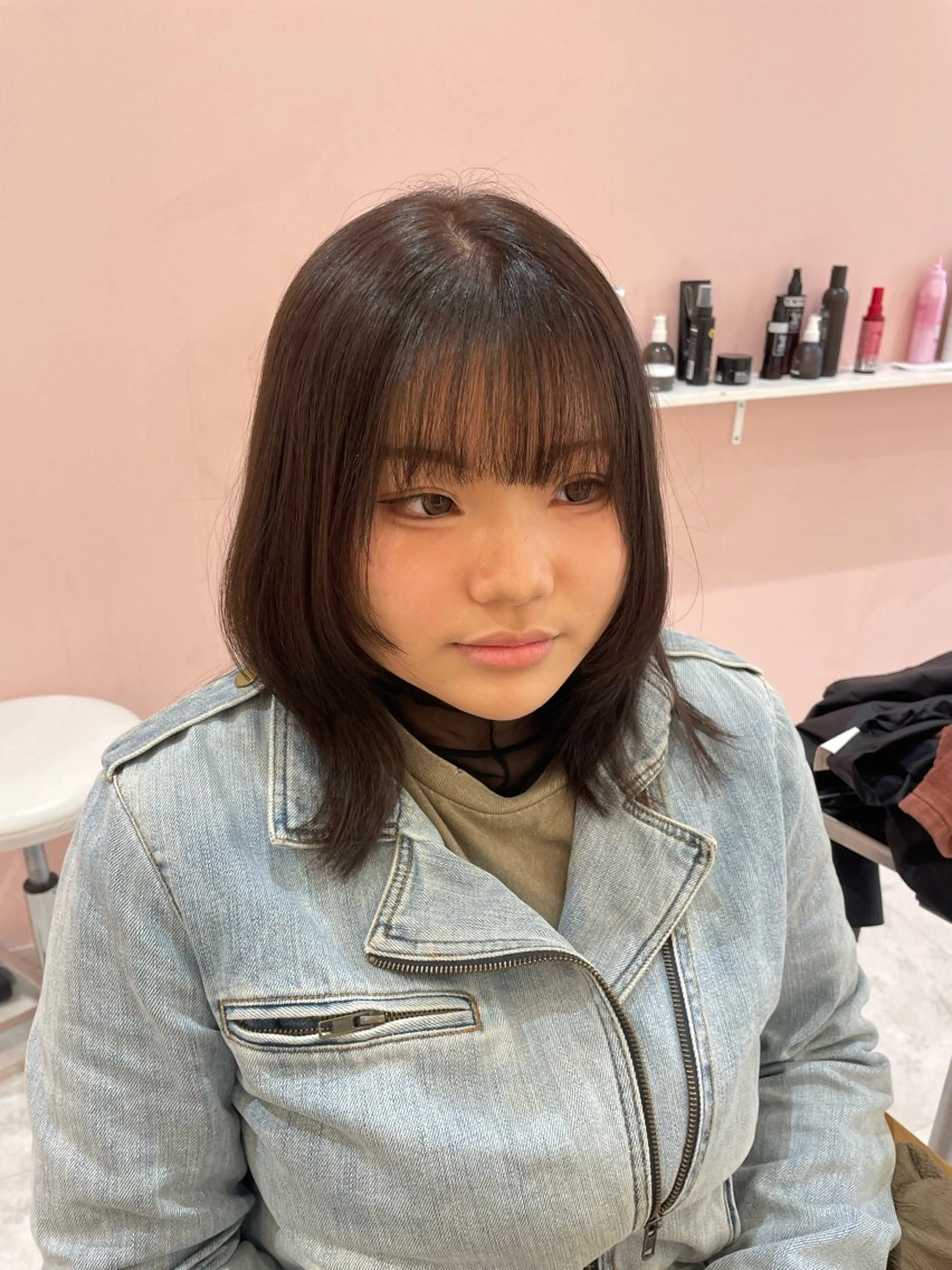 ミディアム ボブレイヤー ボブ レイヤーカット カット ヘアカラー トリートメント ボブ/透明感カラー /nicoのヘアスタイル