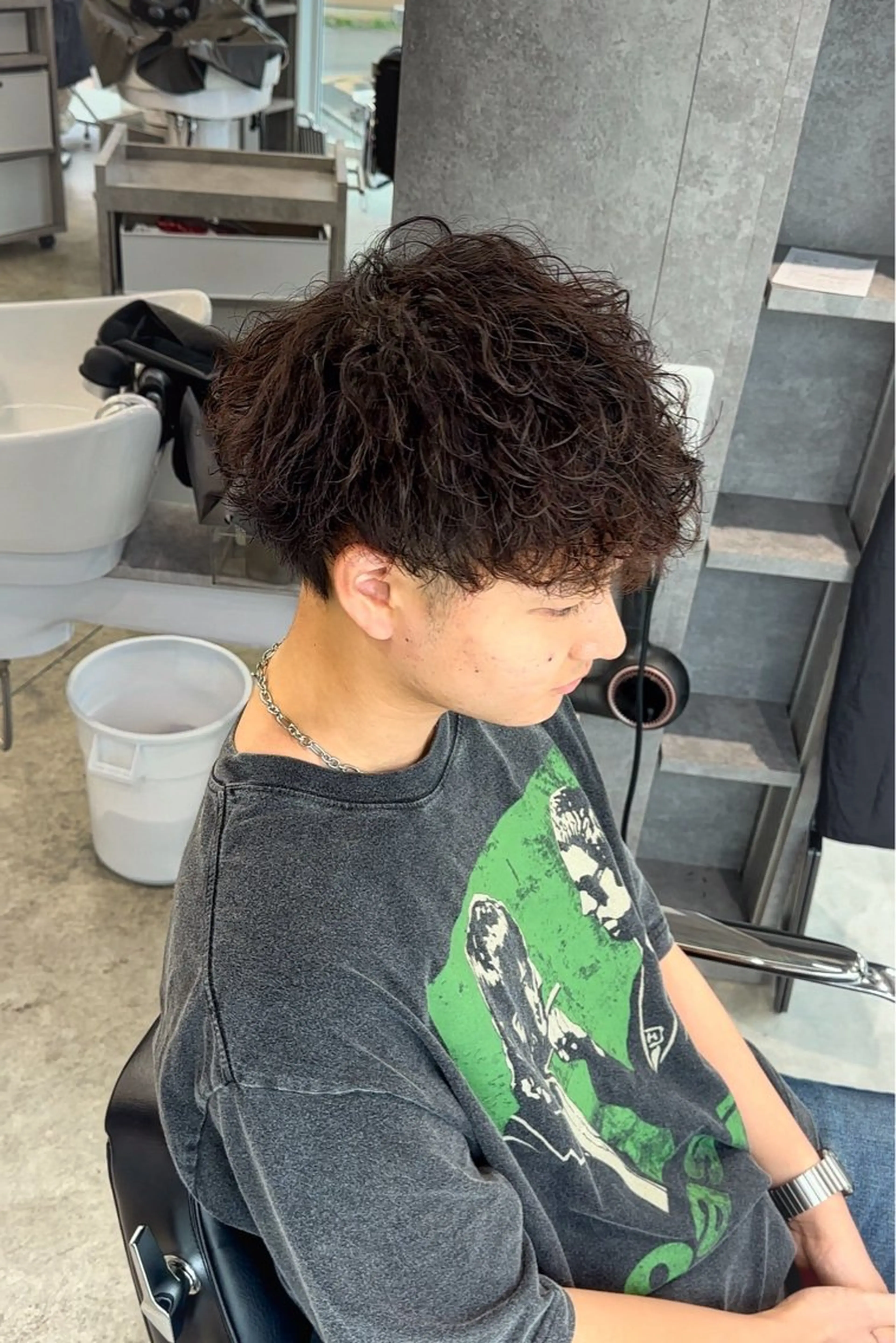 メンズ メンズパーマ 波巻きパーマ 渡辺 良城のヘアスタイル