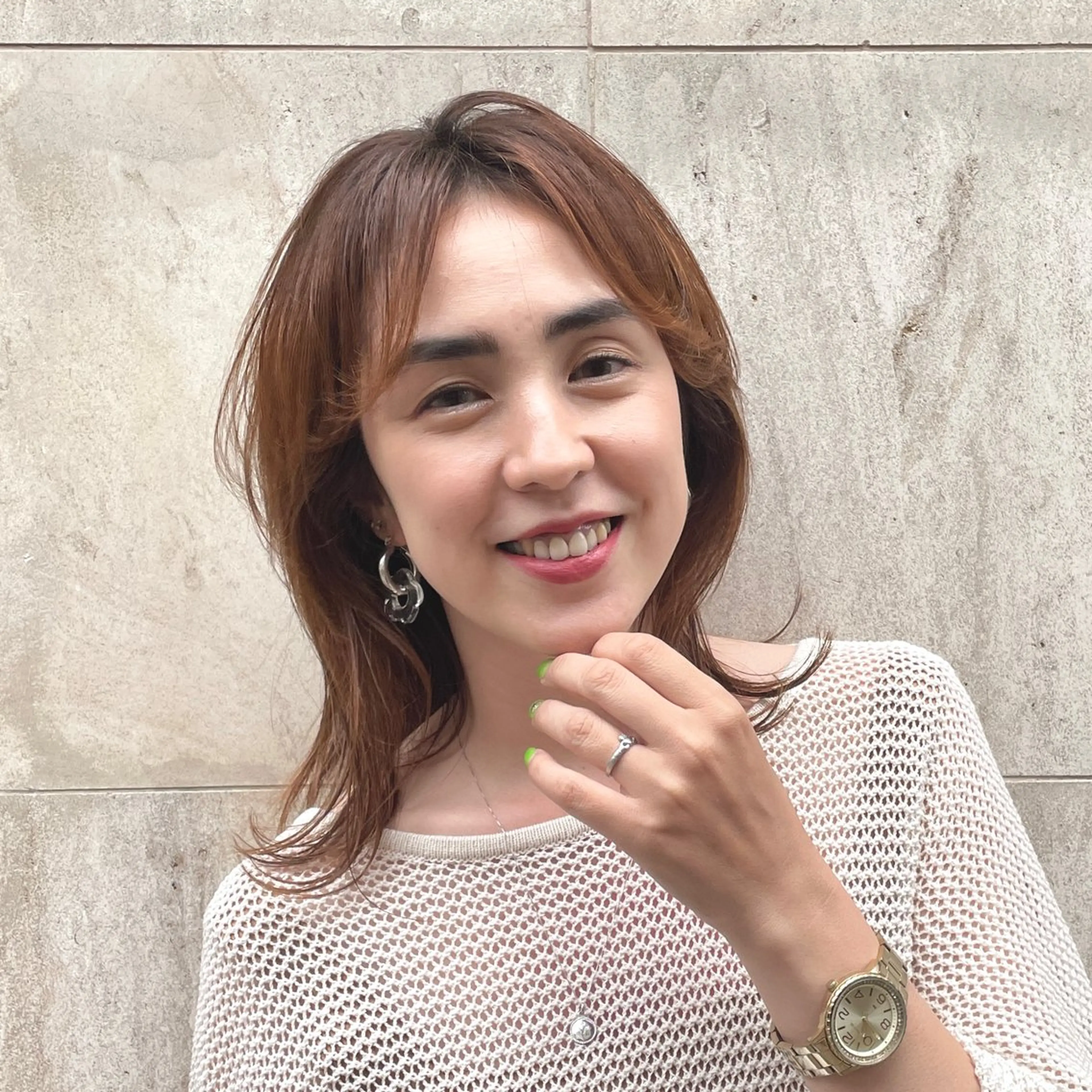 ミディアム カラー ハイライトカラー ハイライト カット ヘアカラー DX SHARE SALON所属・matka白髪ぼかし 大人ヘア/KEIKOのヘアスタイル