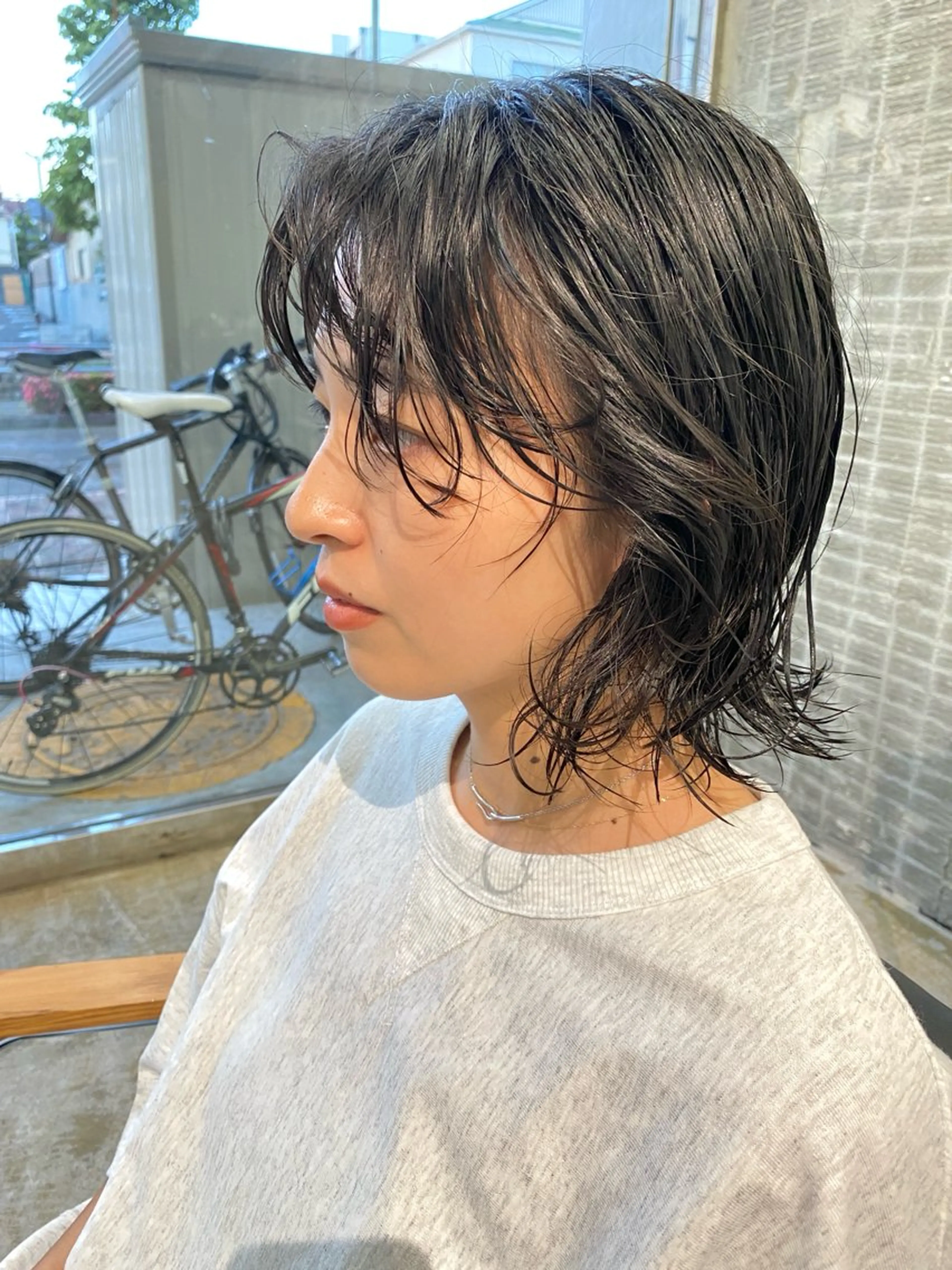 ミディアム パーマ 藤野 けいごのヘアスタイル