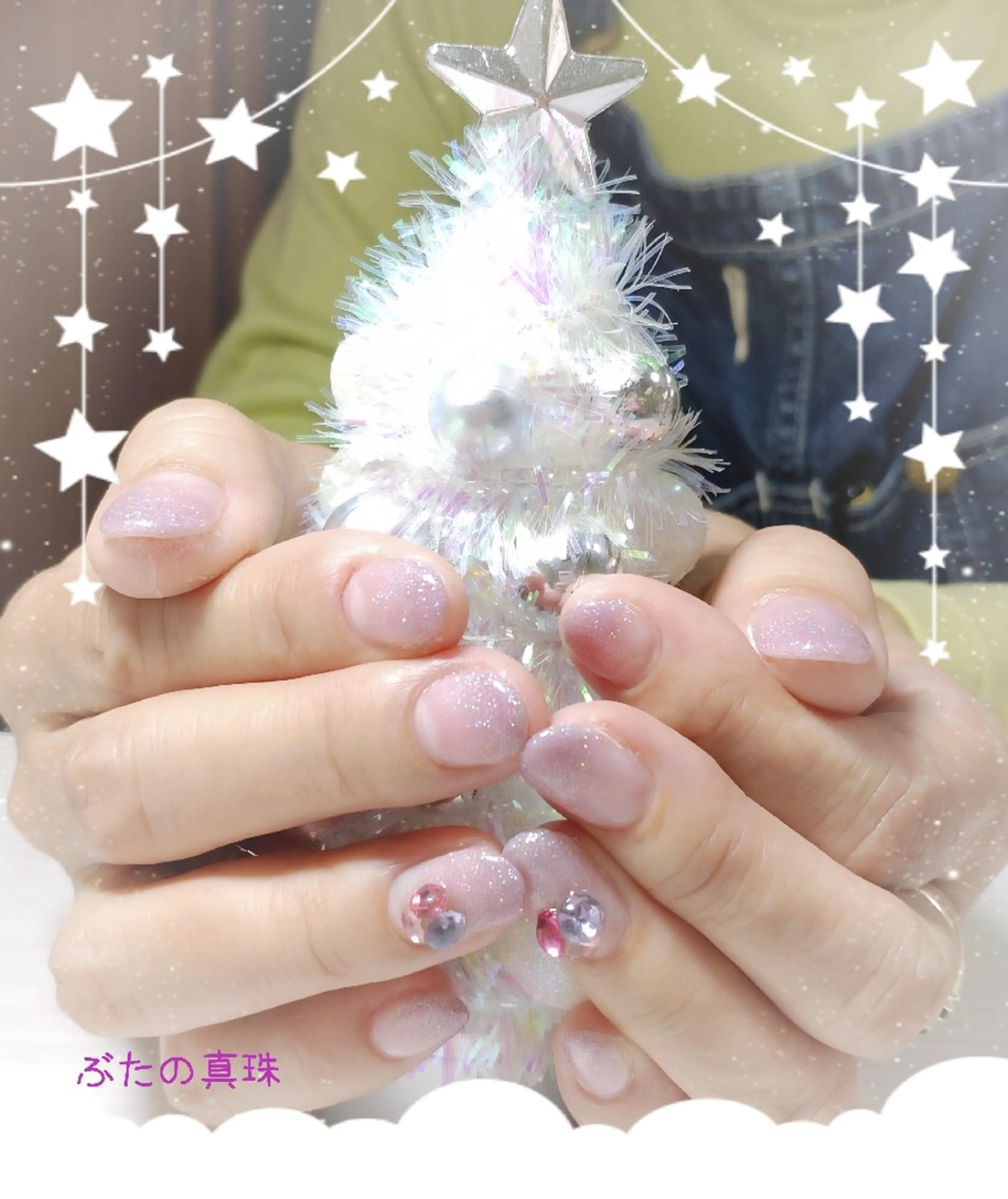 ネイル ストーンネイル ハンドネイル 林 珠里のネイルデザイン