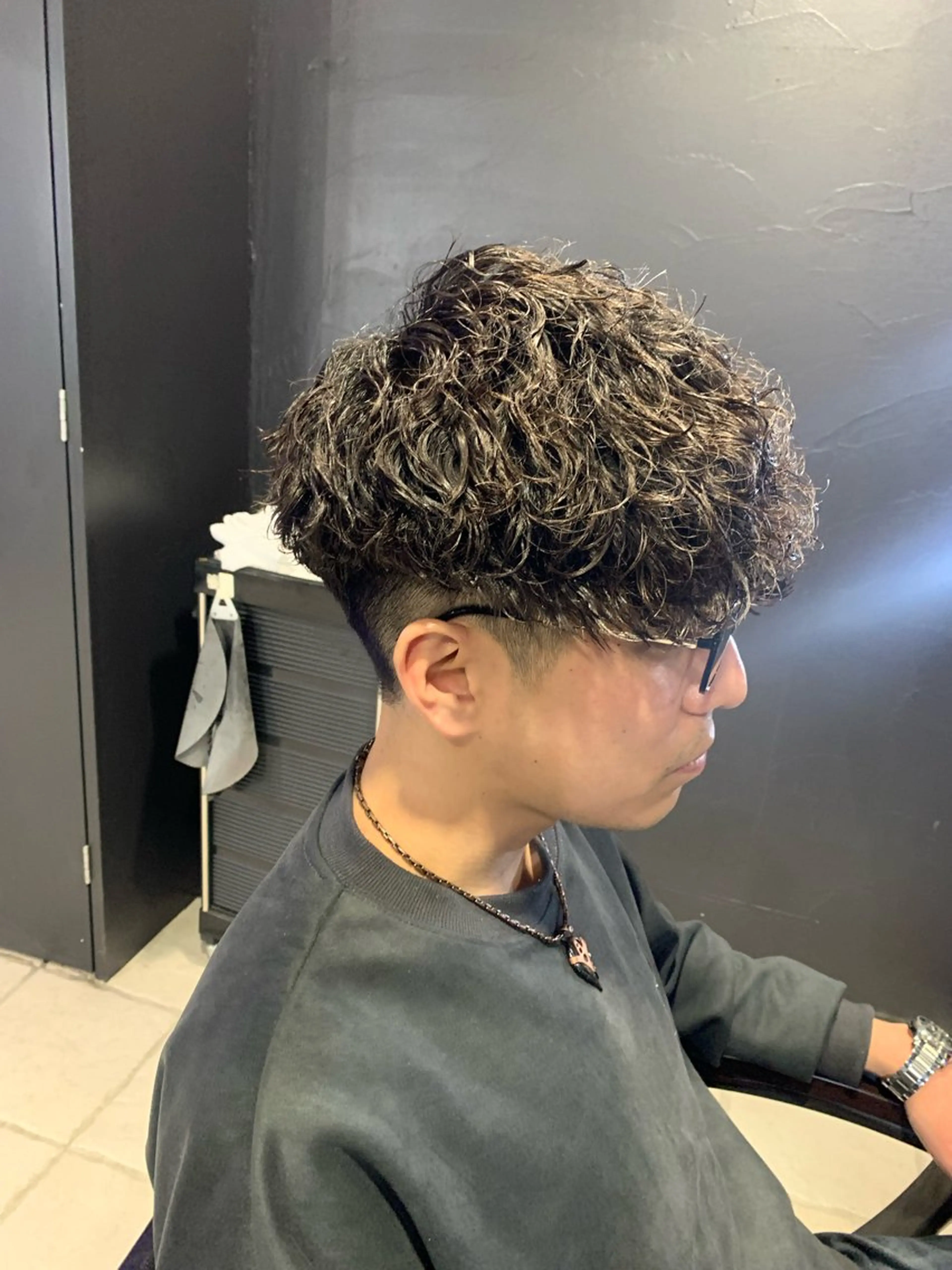 ショート カット パーマ ヘアセット メンズパーマ/難波/ 心斎橋　室園亮佑のヘアスタイル