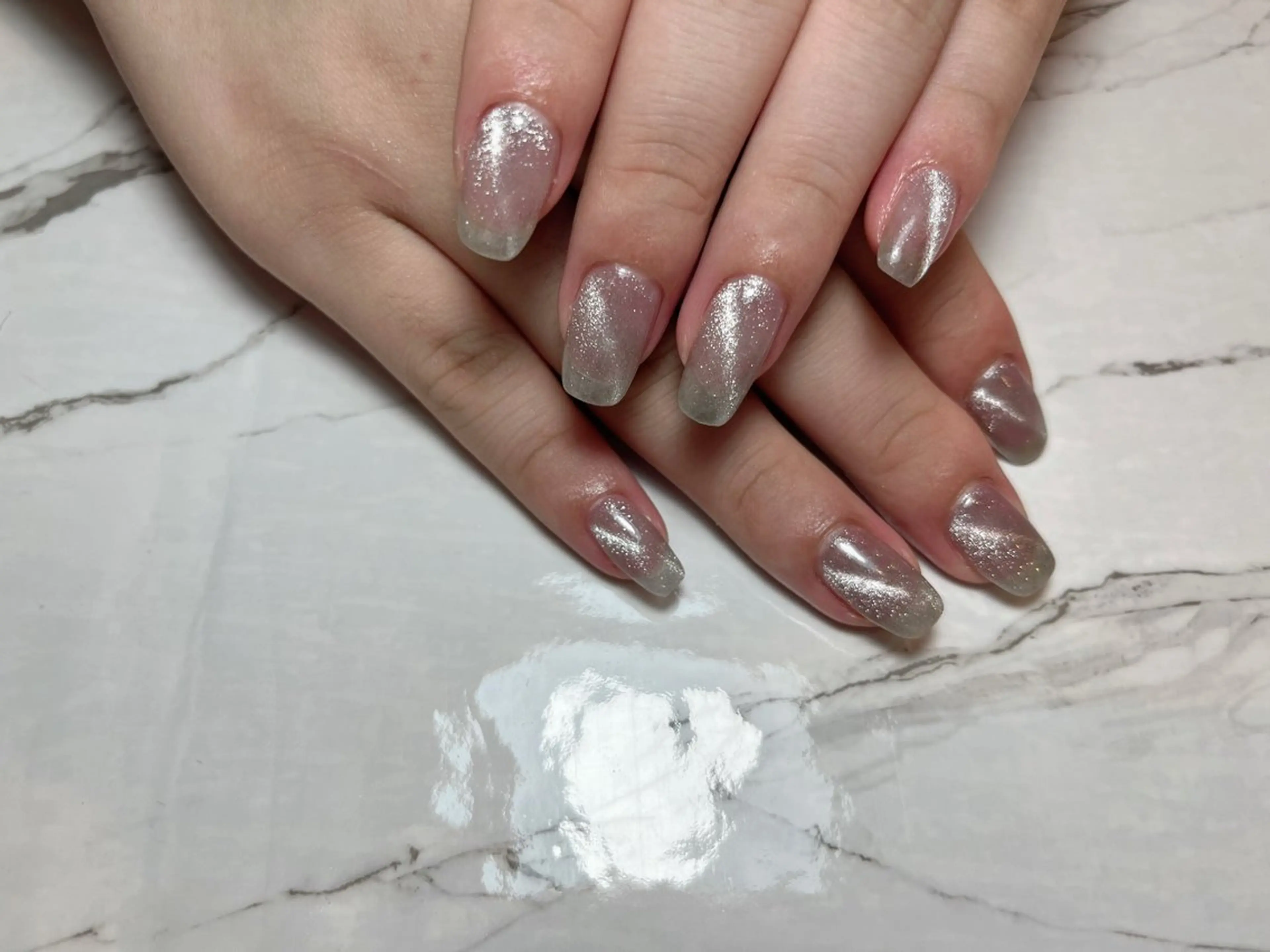 ネイル マグネットネイル シルバー ハンドネイル arce amiのネイルデザイン