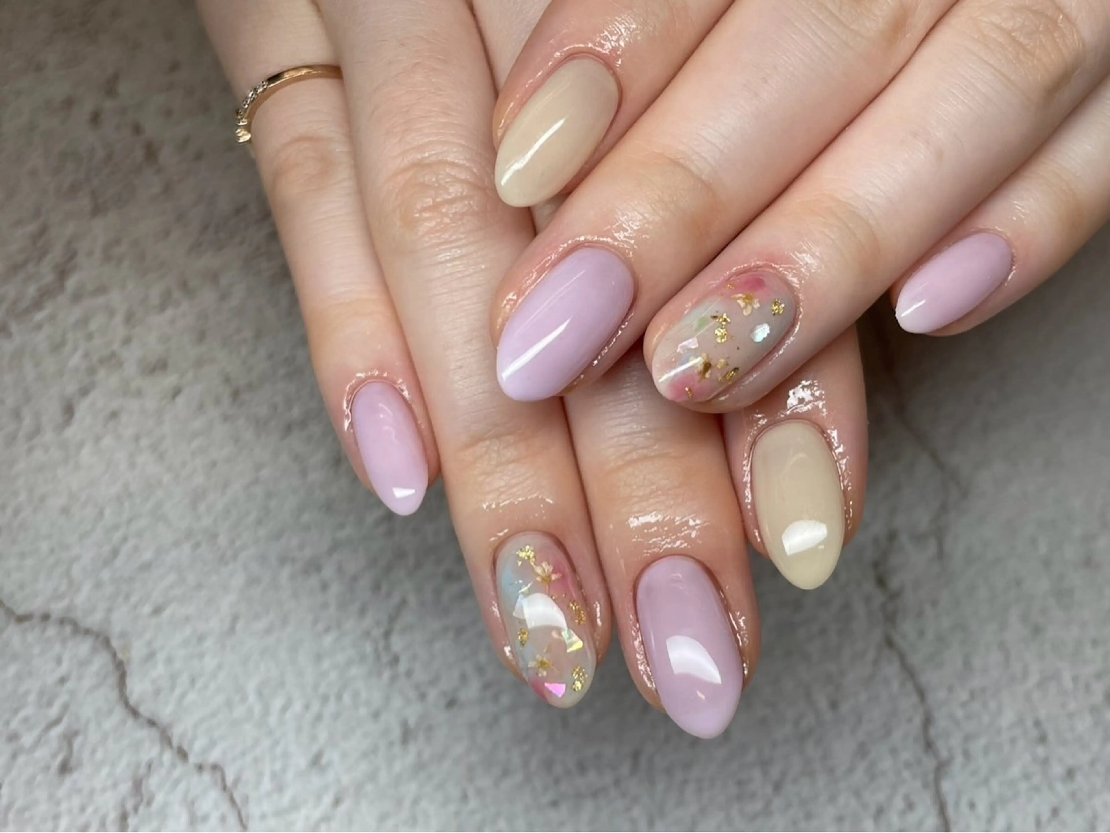 ネイル 長さ出し フラッシュネイル フットネイル ジェルネイル マグネットネイル ハンドネイル エルモサ YURIKAのネイルデザイン