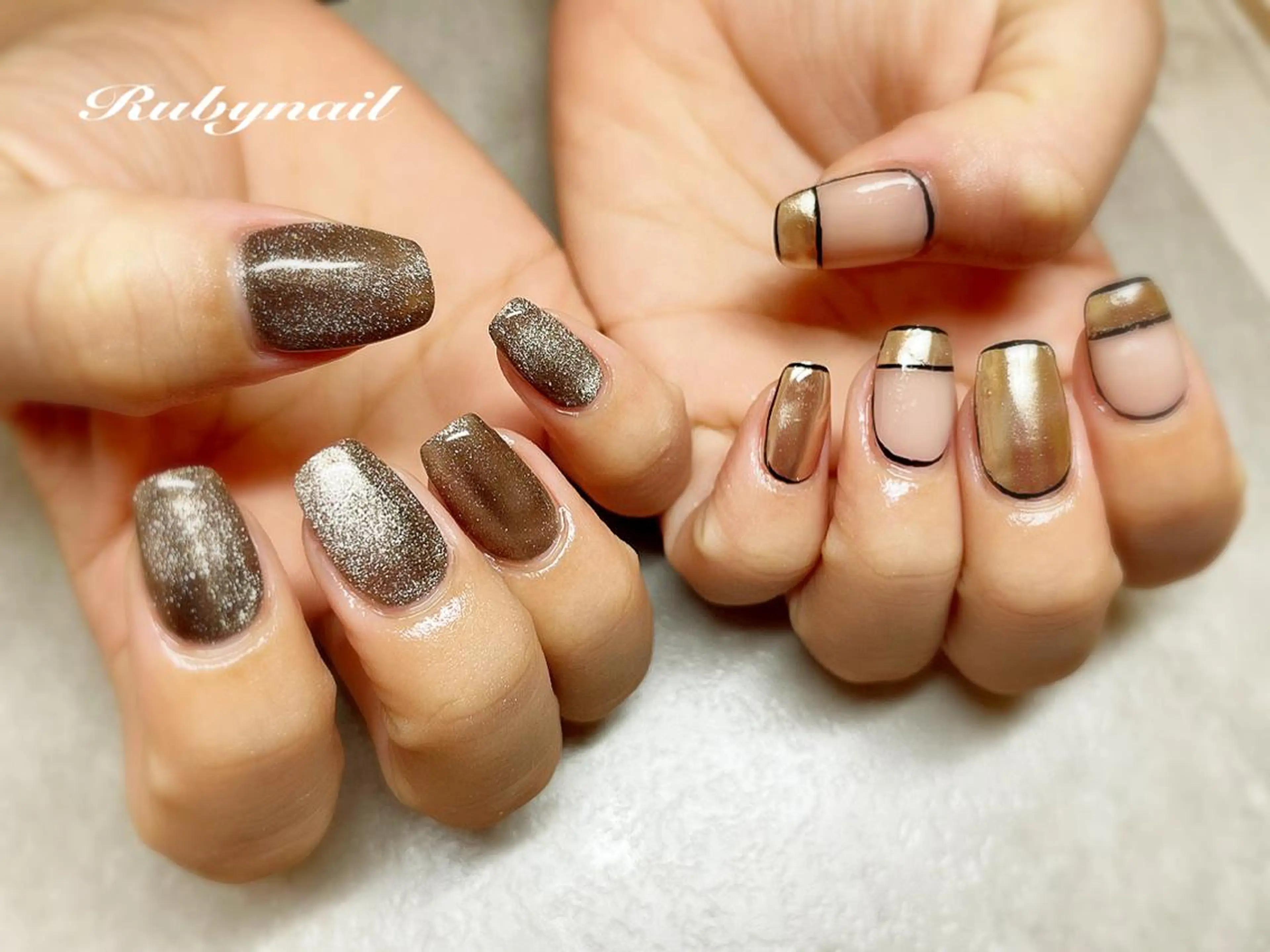 ネイル マグネットネイル ミラーネイル Rubynail所属・プライベートサロン Rubynailのネイルデザイン