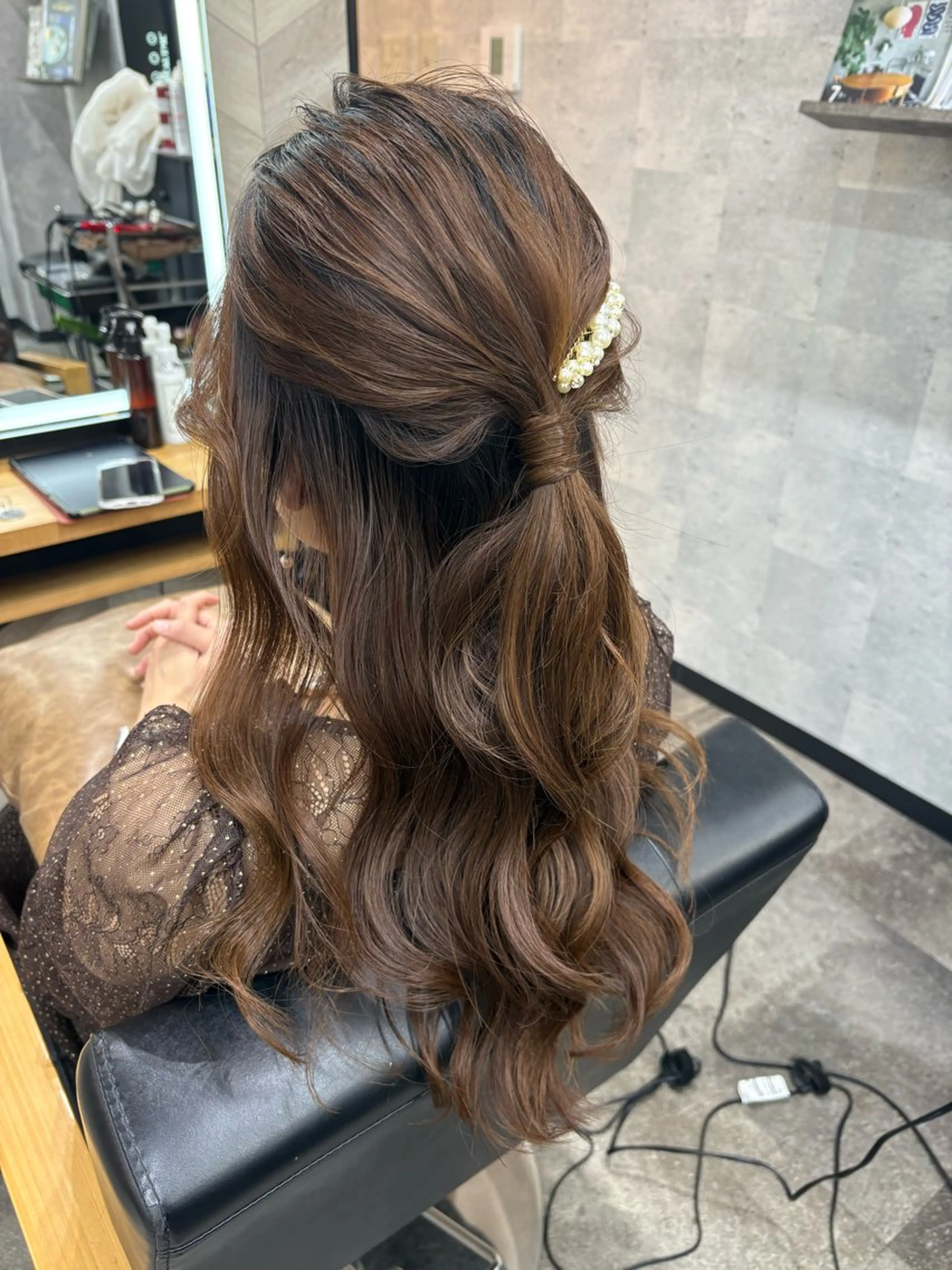 ロング ヘアアレンジ ハーフアップ ヘアセット SHANTi 飯塚 ヘアセット/髪質改善のヘアスタイル