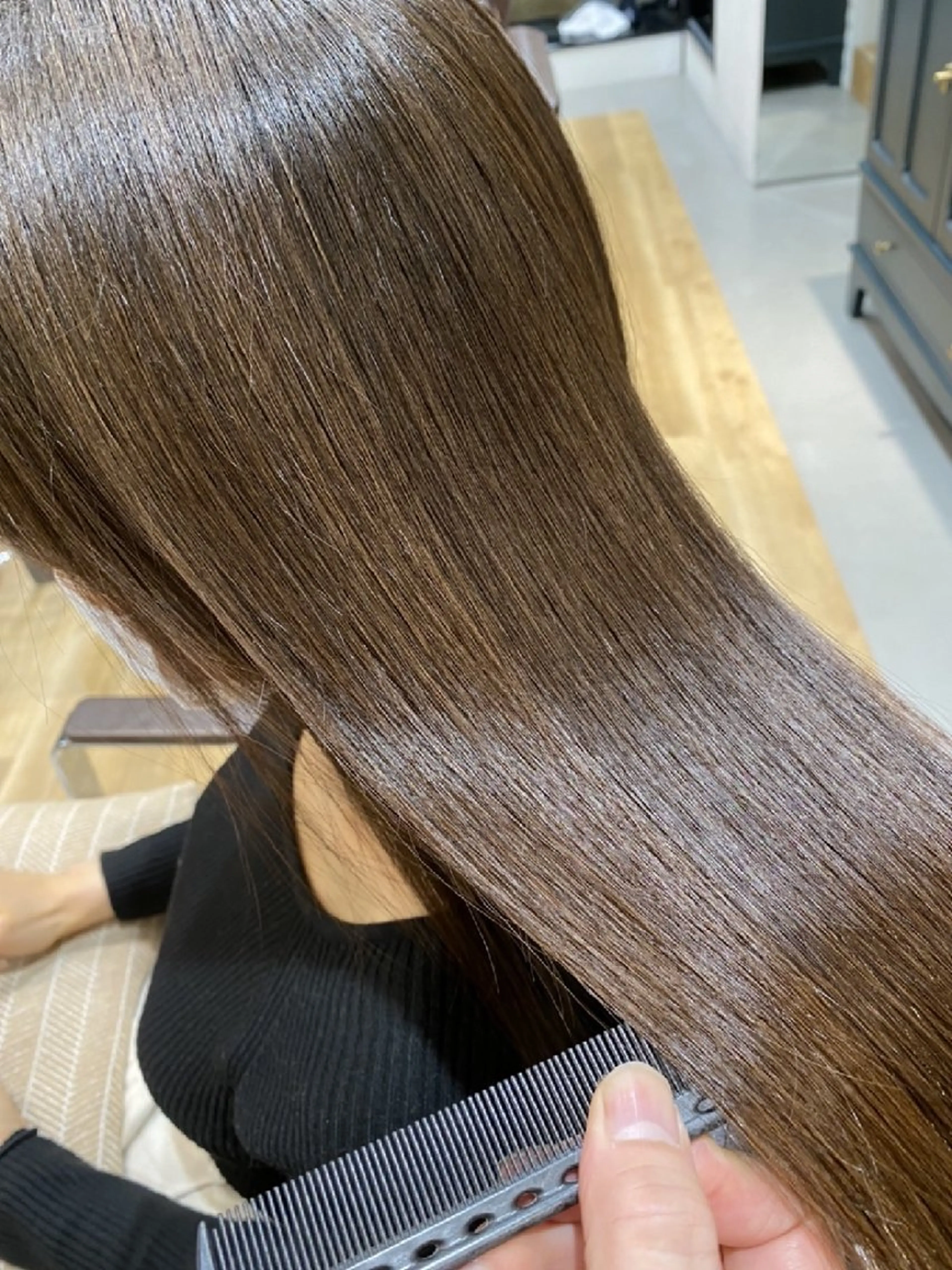 ロング 髪質改善 トリートメント 深夜まで営業中‼️ レム髪質改善のヘアスタイル