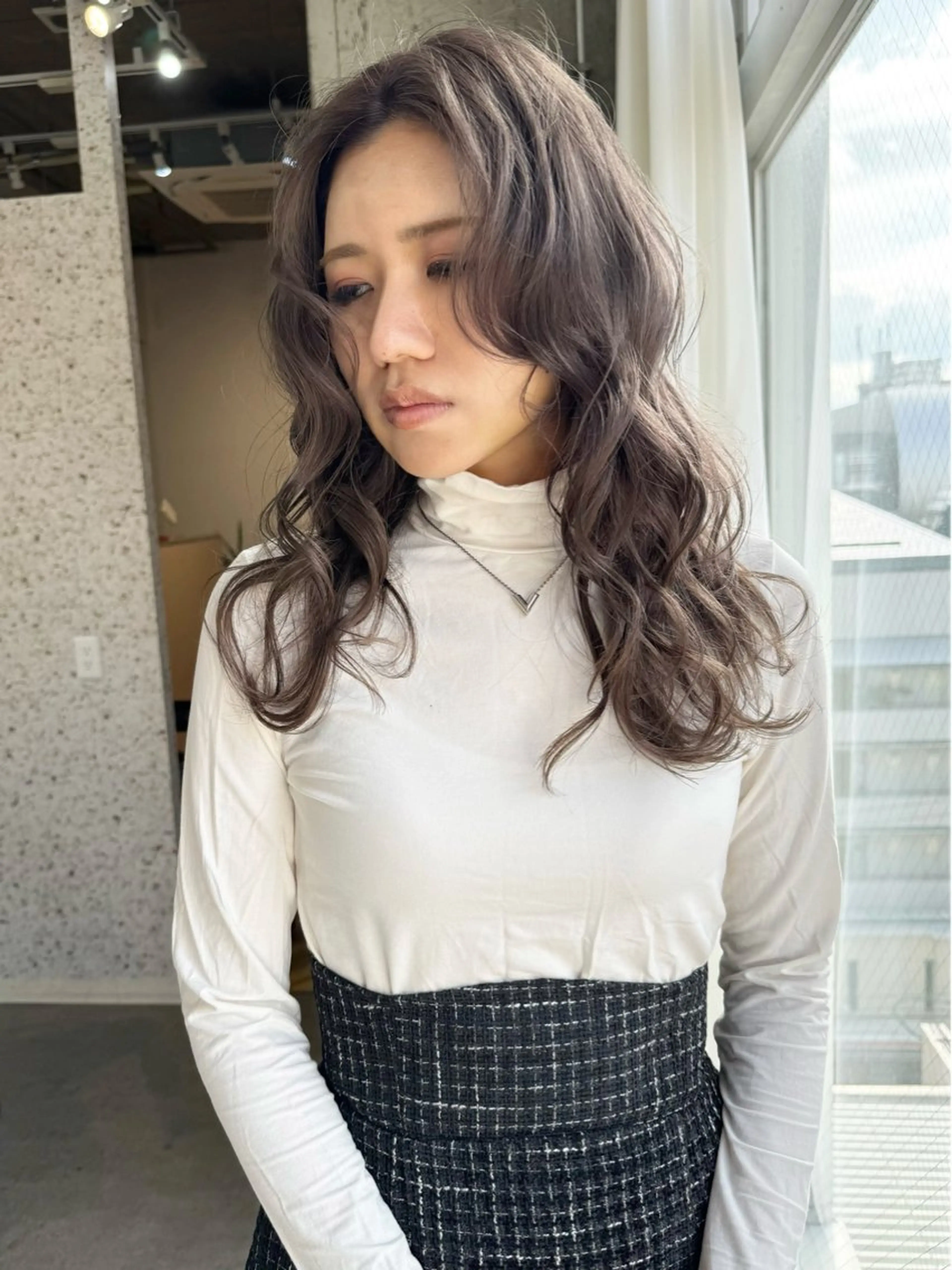 ロング カラー ヘアアレンジ ブリーチ ケアブリーチ ダブルカラー グレージュ ハイライトカラー カット ヘアカラー lani 天神大名/ブリーチのヘアスタイル