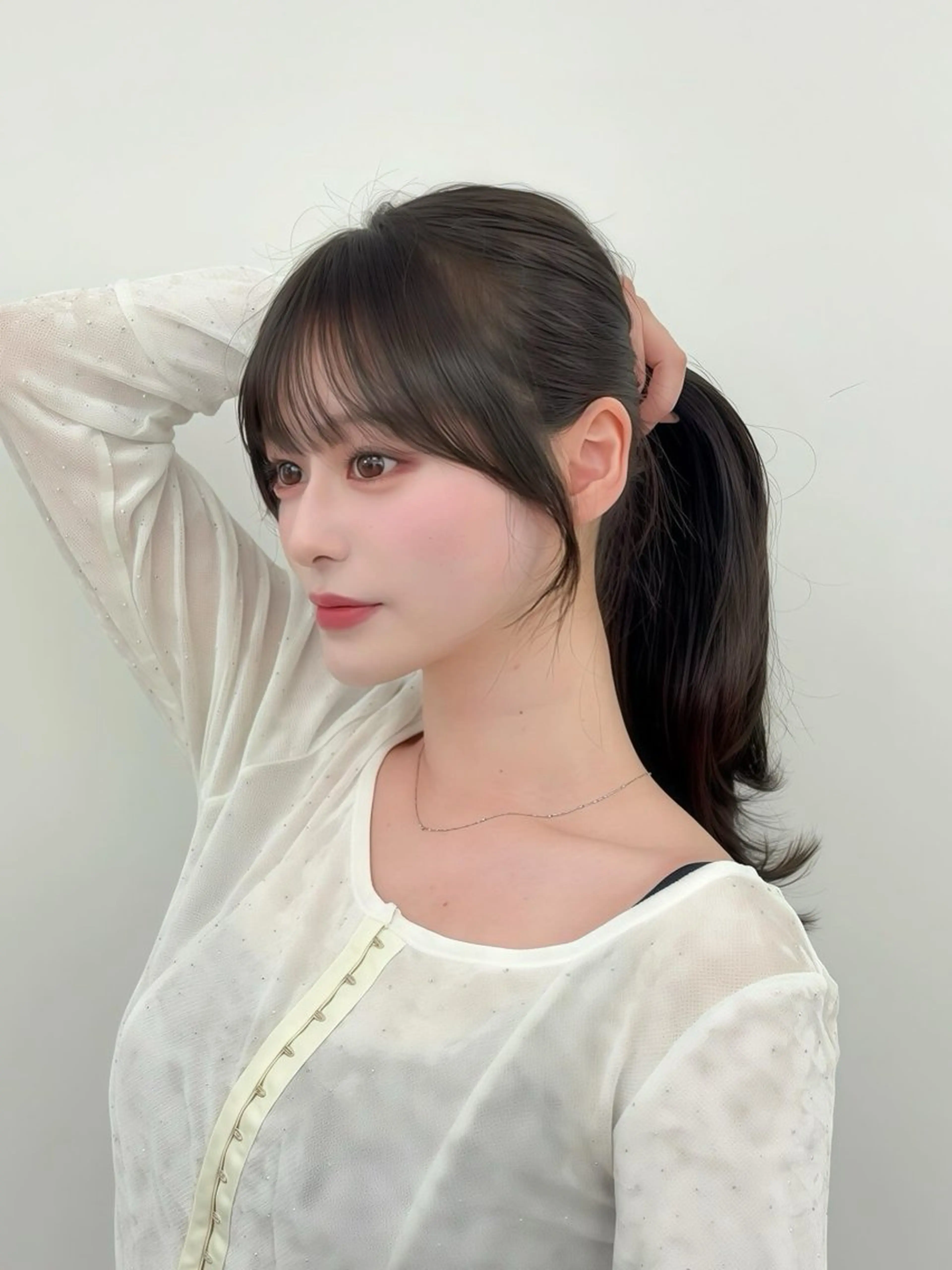 ロング カラー レイヤーカット 小顔カット カット ヘアカラー トリートメント 韓国ヘア/レイヤー/ 顔まわり足立遥奈のヘアスタイル