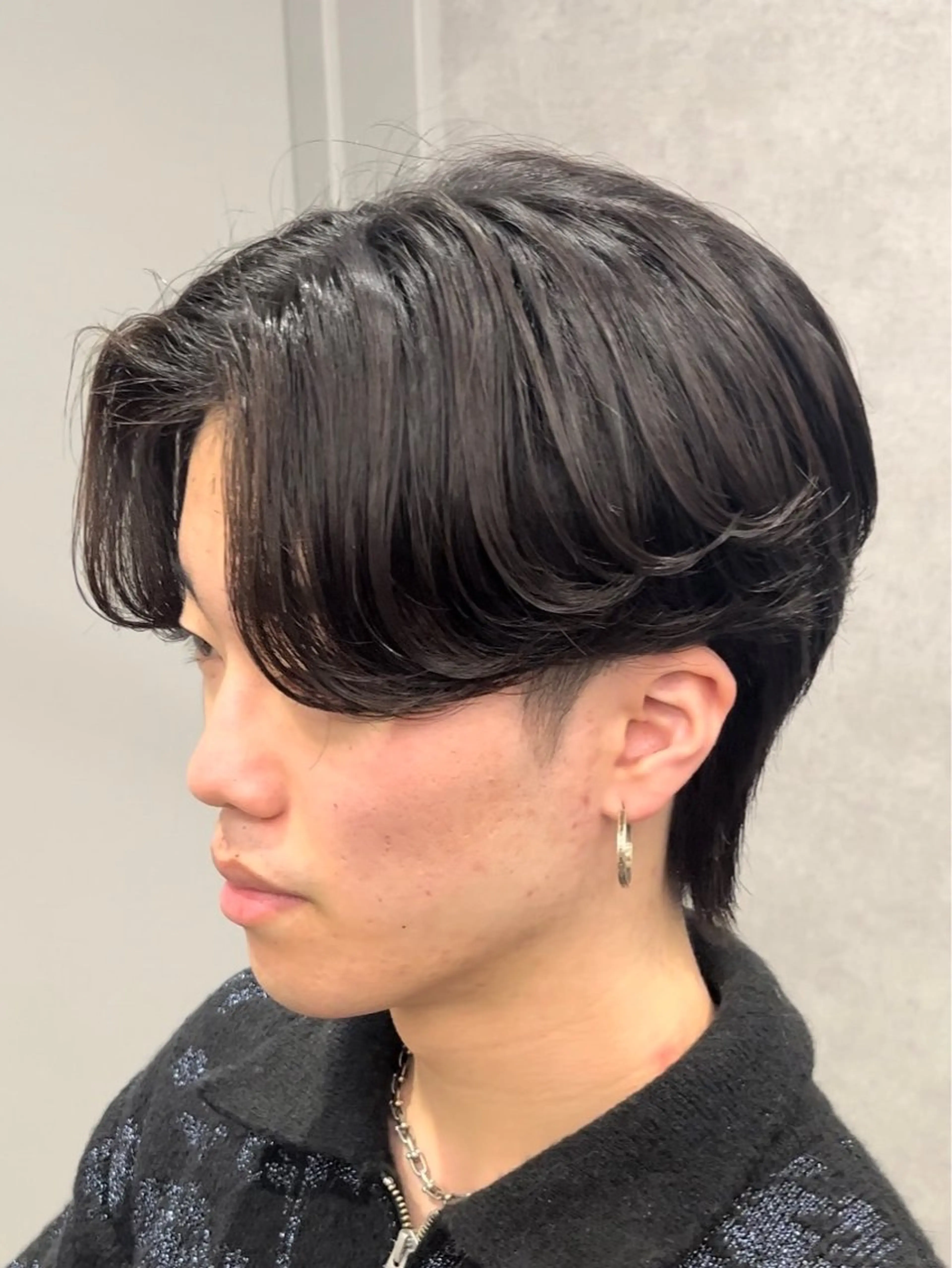 ショート カラー パーマ メンズ キッズ センターパート マッシュ メンズパーマ ツーブロック 刈り上げ センターパート マスターかずまのヘアスタイル