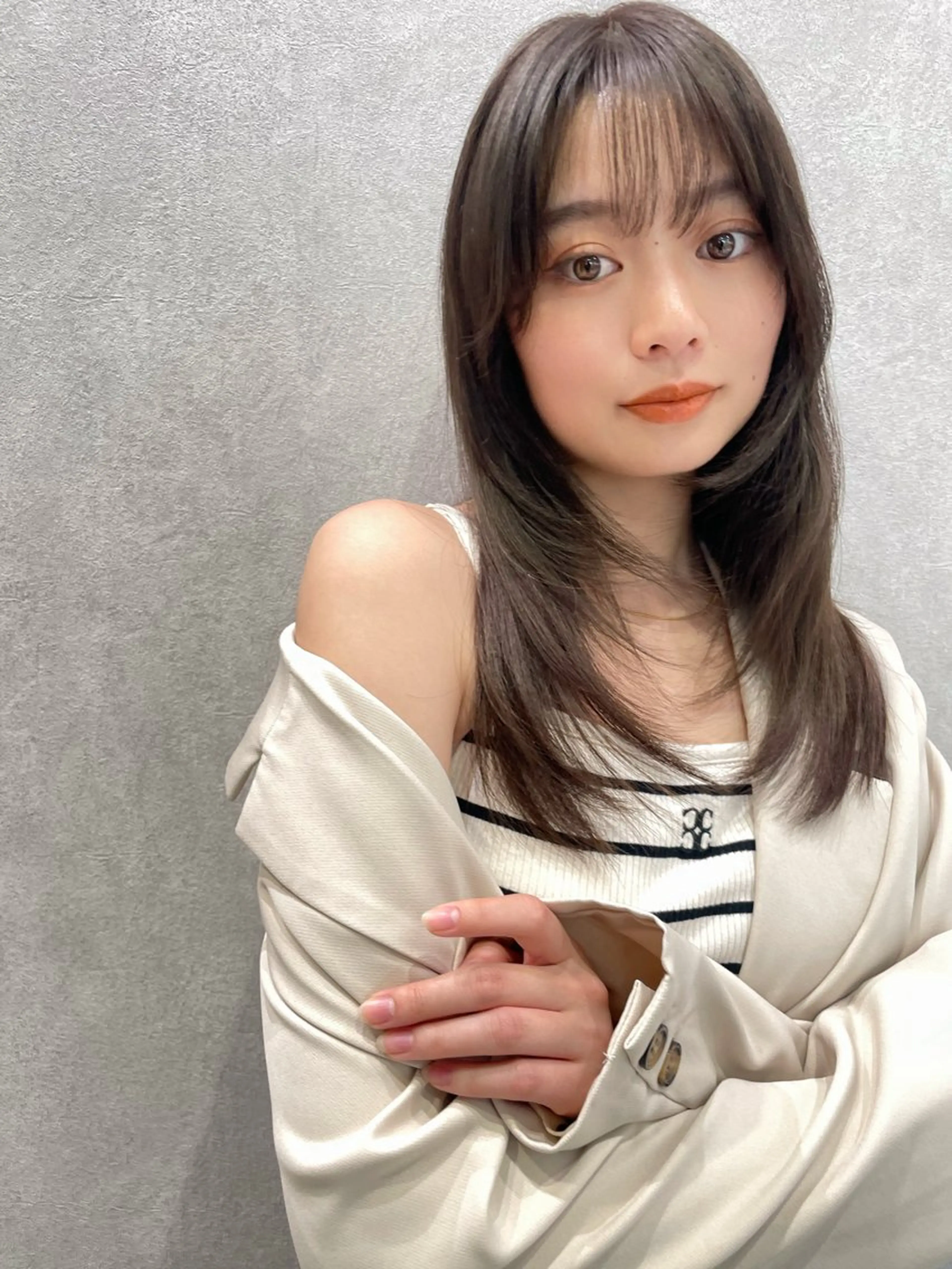 ロング カラー カット ヘアカラー トリートメント 韓国ヘア🇰🇷透明 感カラー/yui💞のヘアスタイル