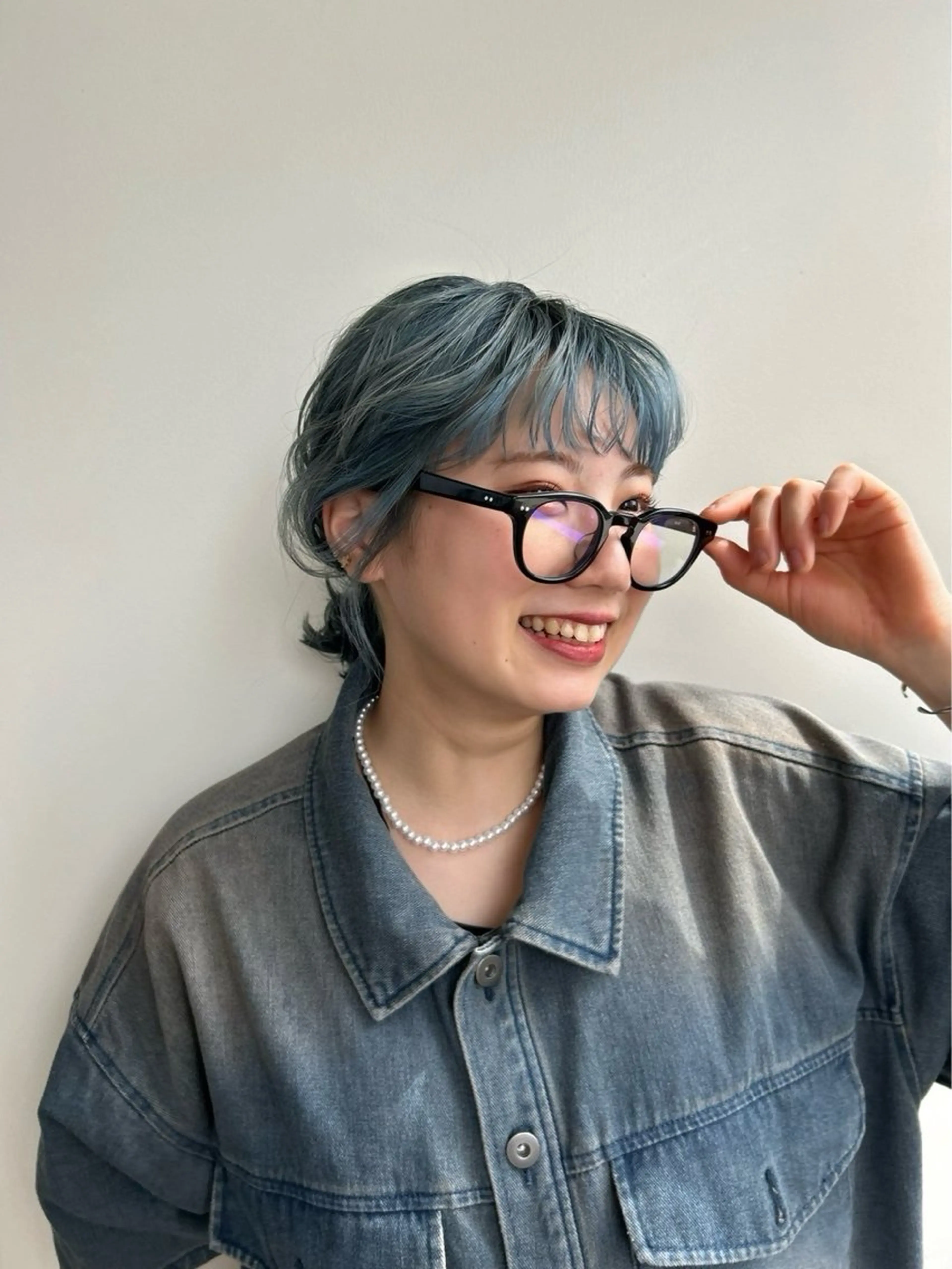 ショート カラー ブリーチ ブルーカラー 透明感/ダブルカラー /kazui🐈のヘアスタイル