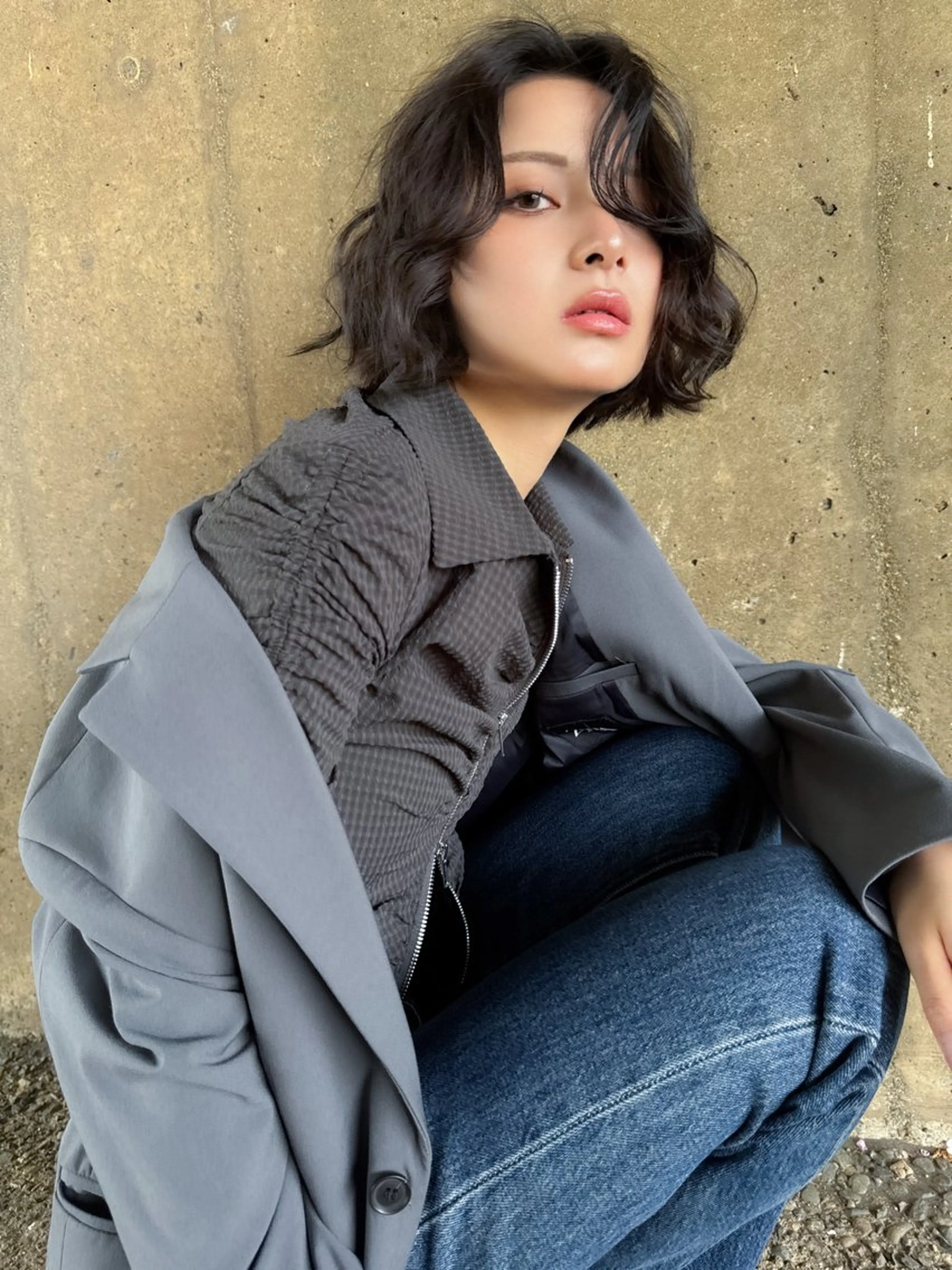 ミディアム カラー アディクシーカラー バレイヤージュ ブリーチ ケアブリーチ 透明感カラー カット ヘアカラー Grow by NYNY 打越裕樹のヘアスタイル