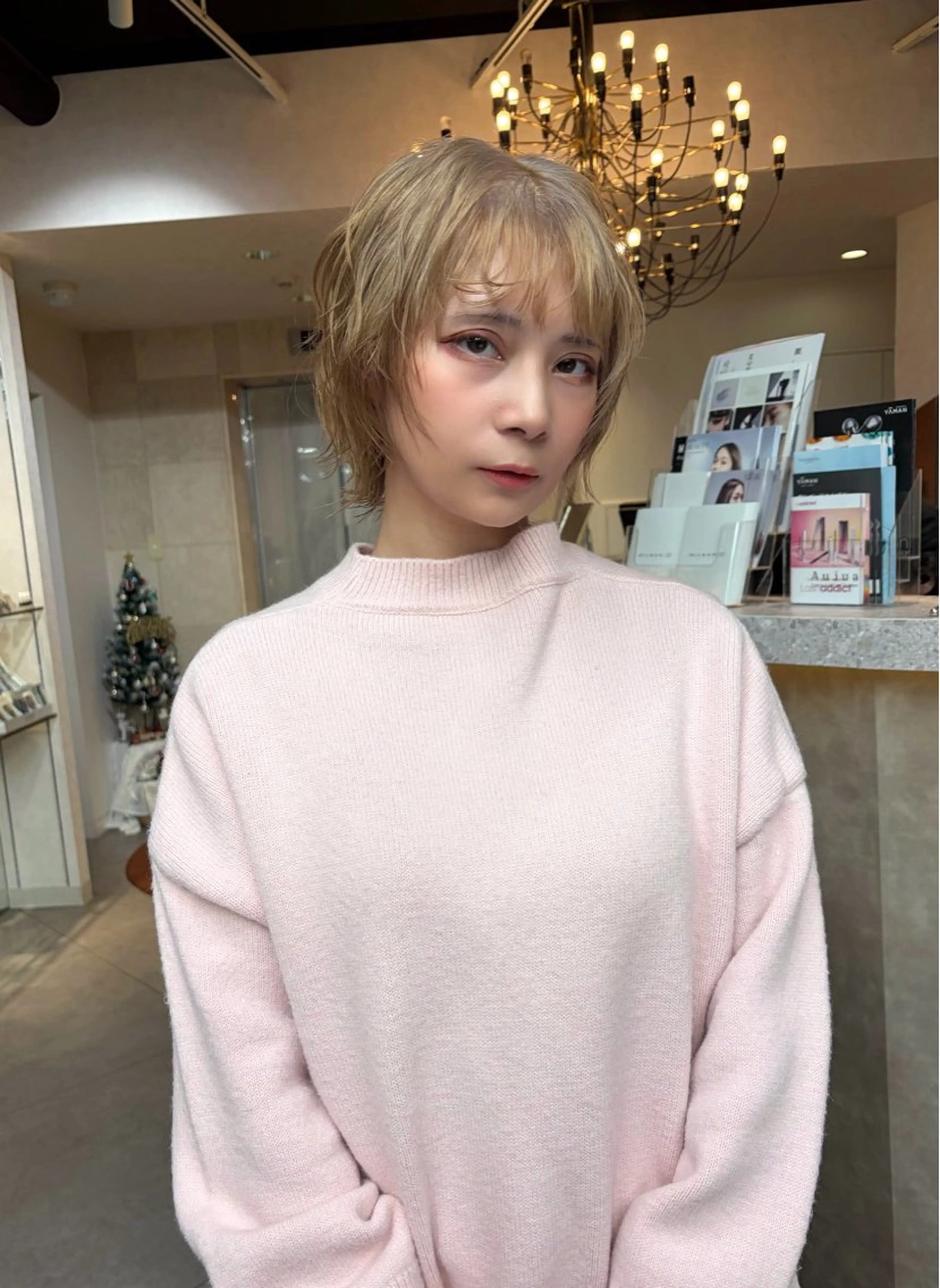 ショート カラー 藤原快斗/レイヤー /ウルフ/ハイトーンのヘアスタイル