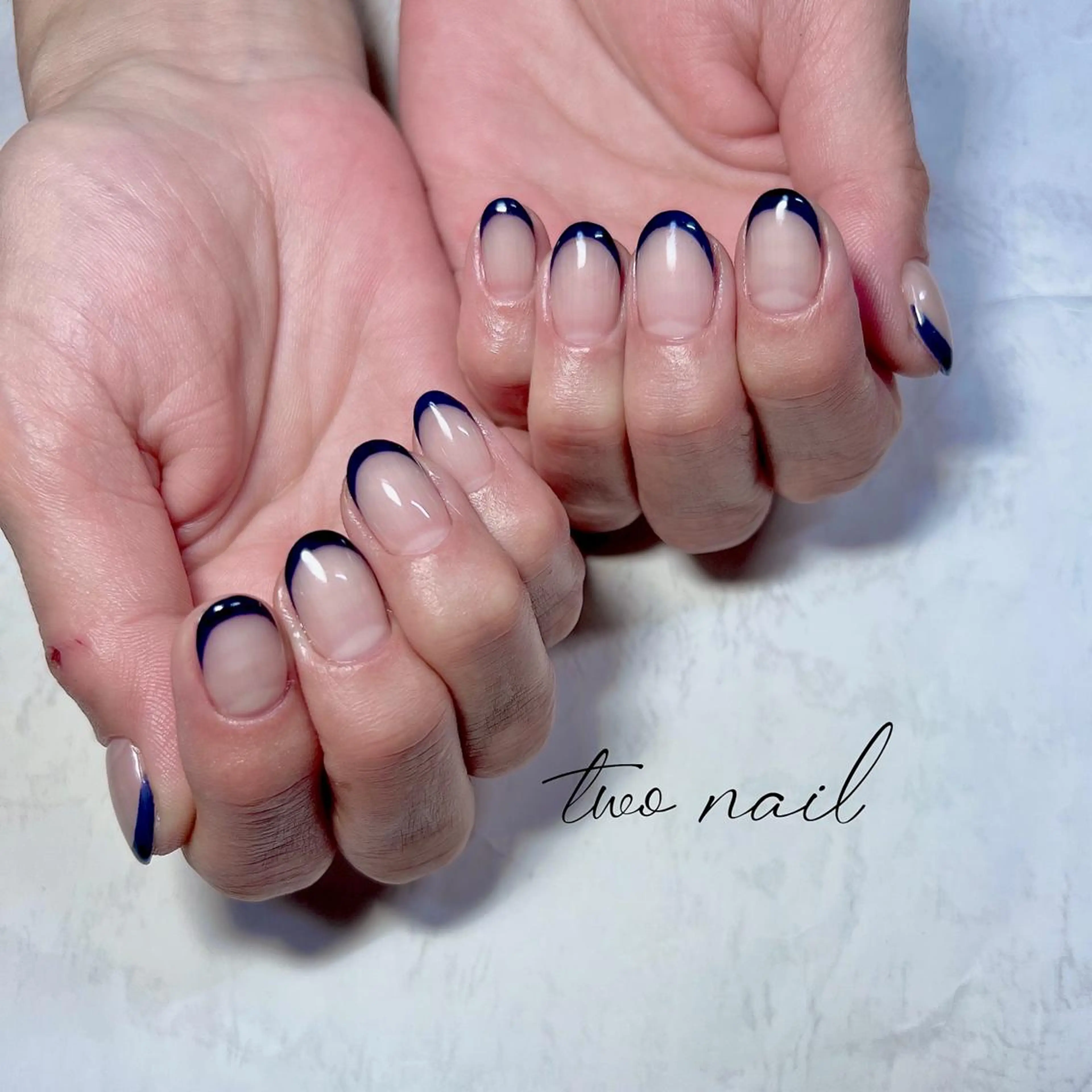 ネイル アートネイル フットネイル ハート ニュアンスネイル ホワイト two nailのネイルデザイン