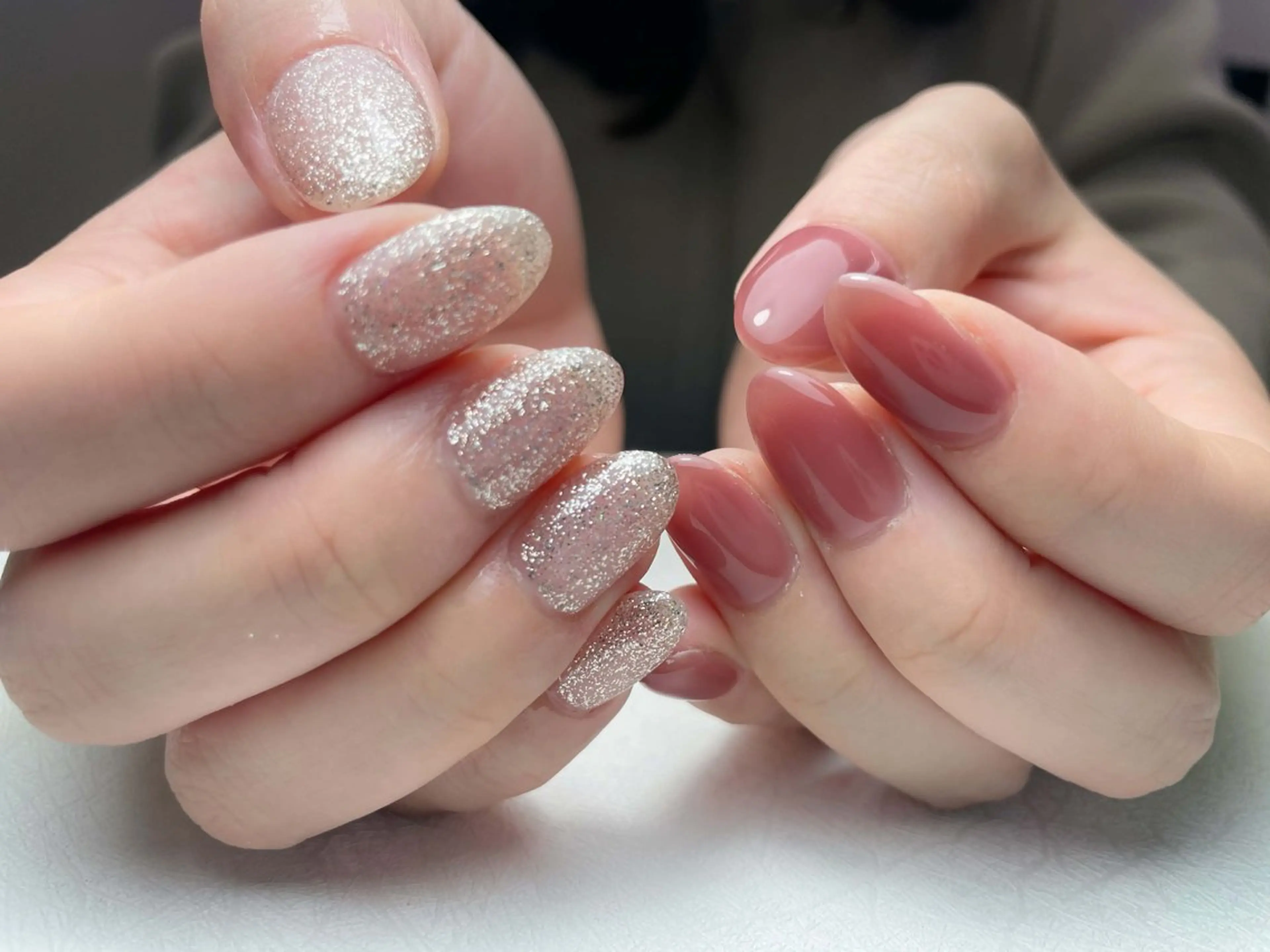 ネイル オーロラネイル フットネイル フレンチネイル ジェルネイル ガラスフレンチ ハンドネイル 中野駅から2分 MEO NAILのネイルデザイン